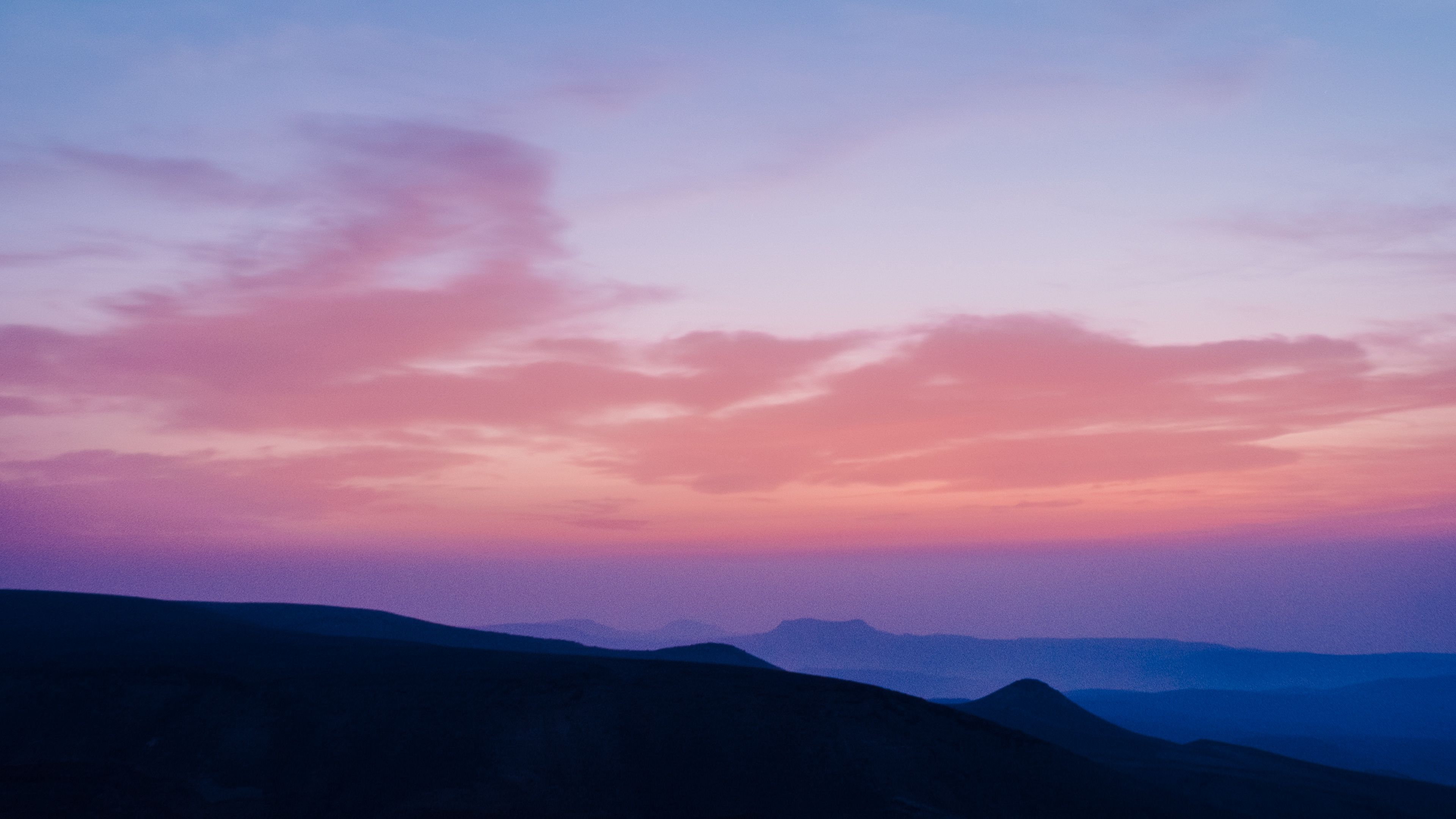 valley, clouds, sunset, distance, sky, 4k, HD Wallpaper
