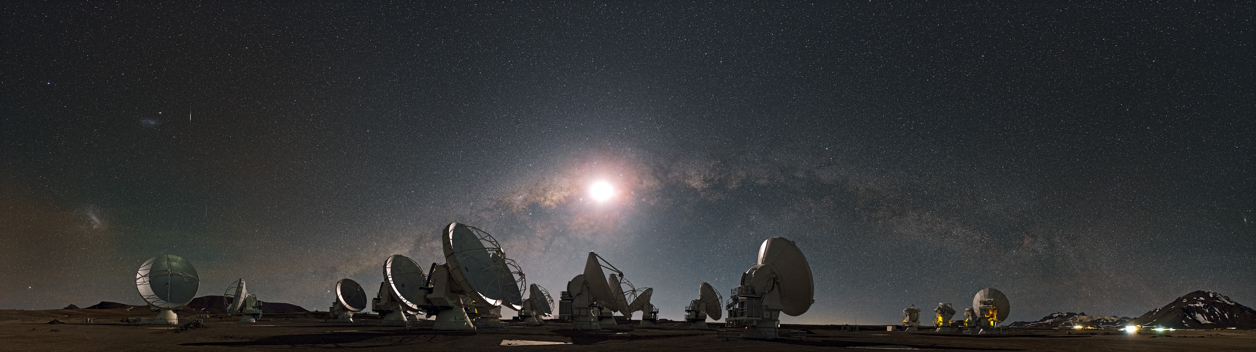panorama, panoramas, Milky Way, stars, Chile, Atacama Desert, ALMA Observatory, telescope, photography, space, universe, ESA, HD Wallpaper