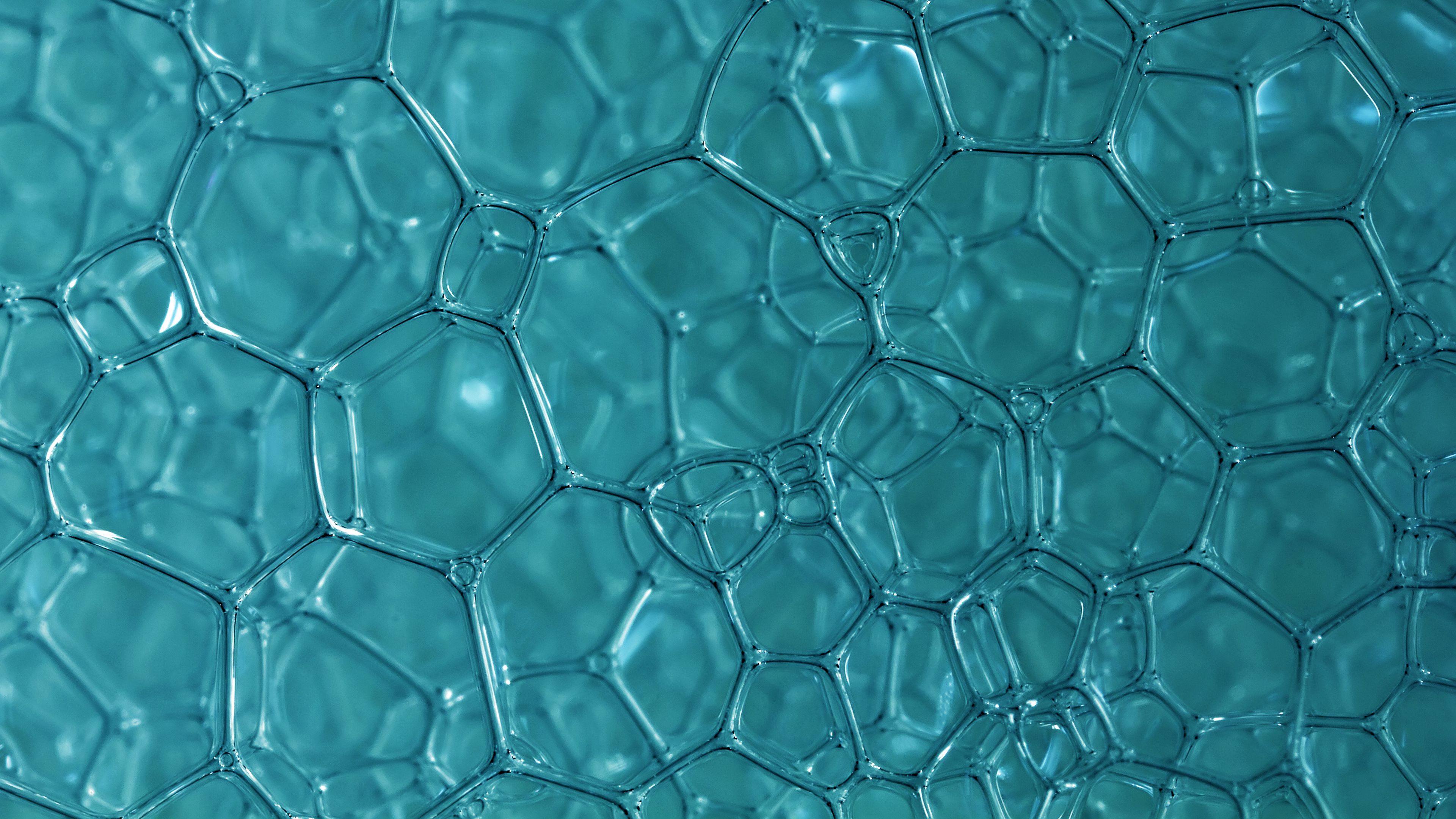 bubbles, water, blue, texture, 4k, HD Wallpaper
