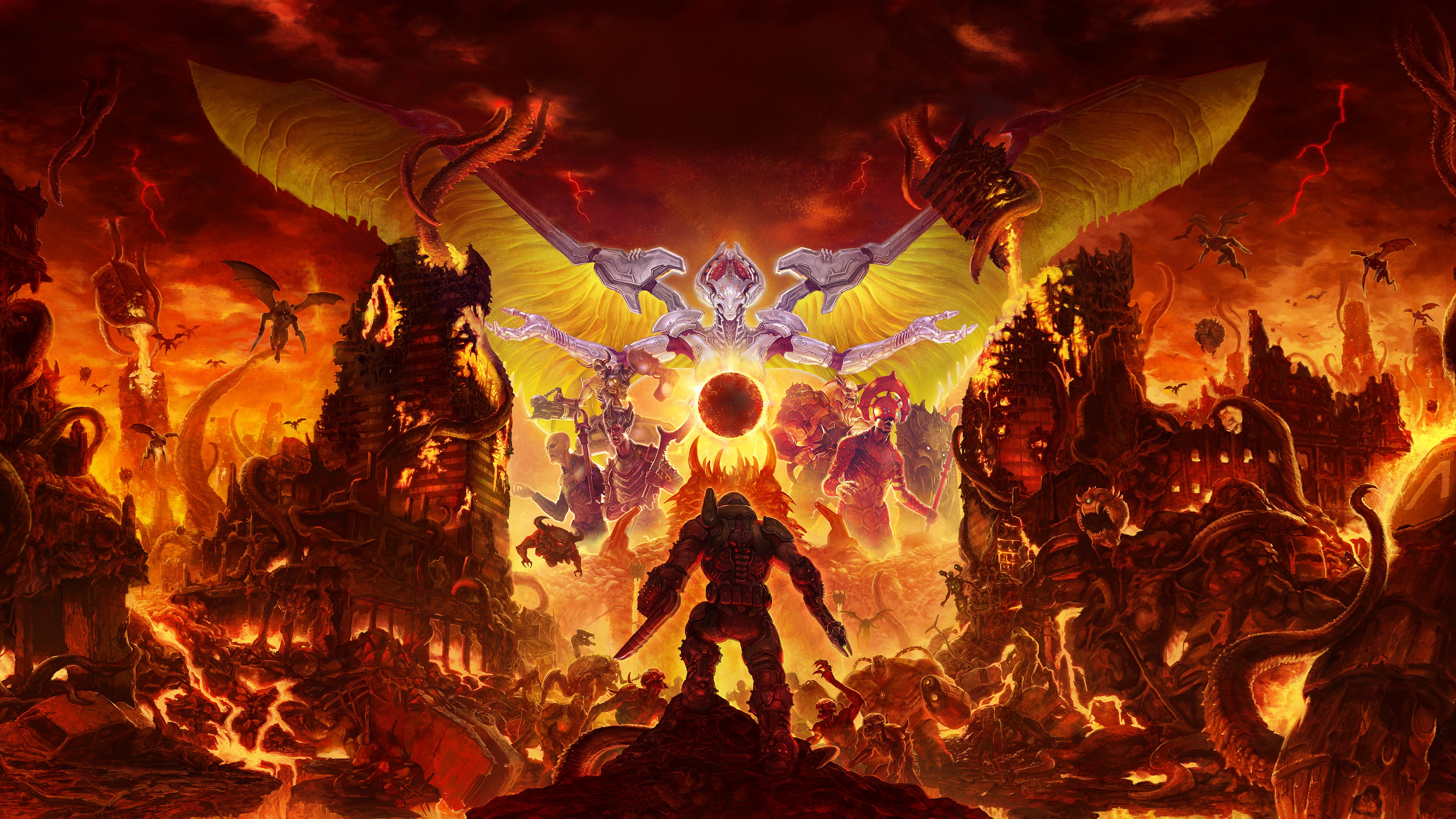 Doom (game), DOOM Eternal, hell, demon, video games, Bethesda Softworks, Id Software, artwork, HD Wallpaper
