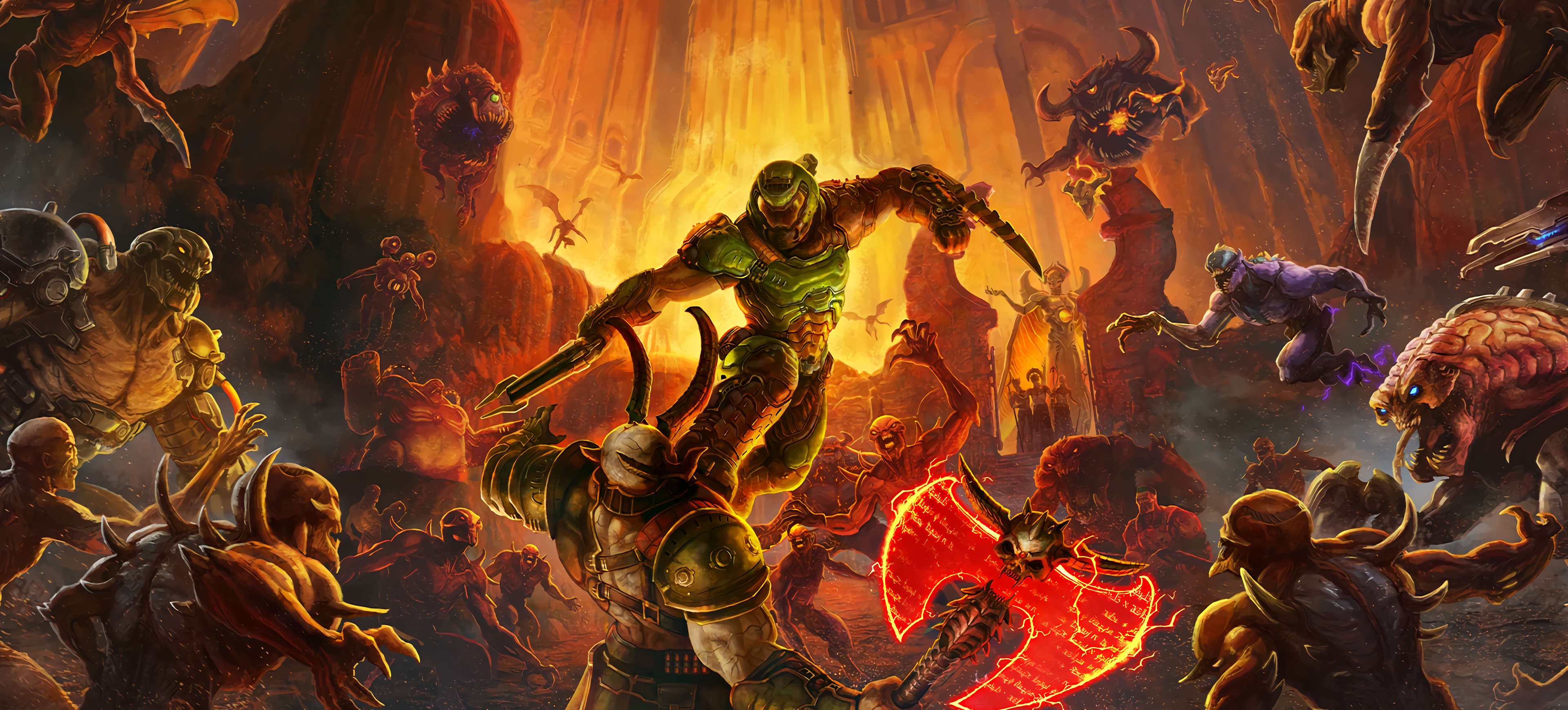 Doom (game), DOOM Eternal, hell, demon, video games, Bethesda Softworks, Id Software, artwork, HD Wallpaper
