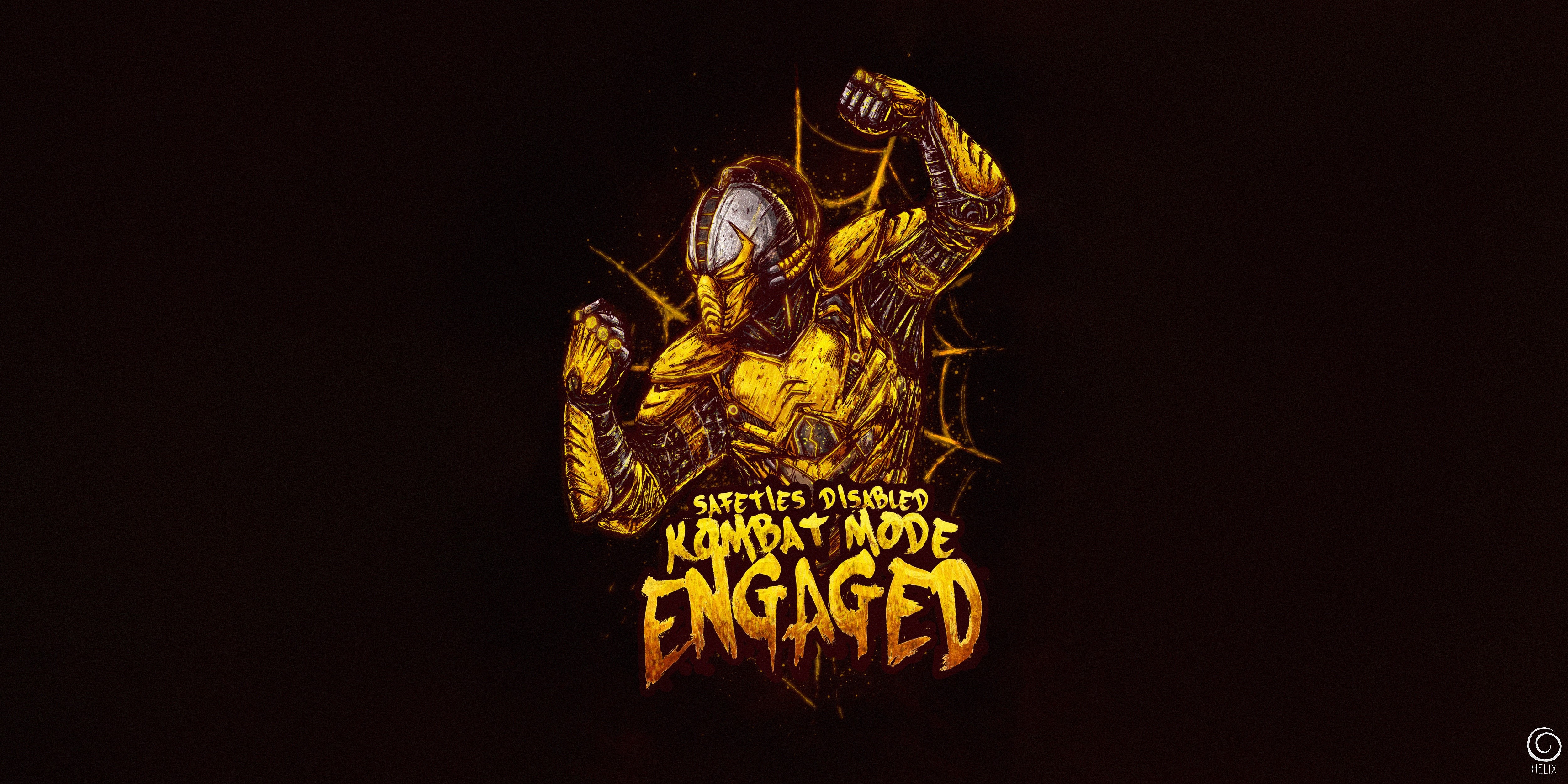 Mortal Kombat, Video Game Warriors, video game art, video games, cyborg, Cyrax, HD Wallpaper