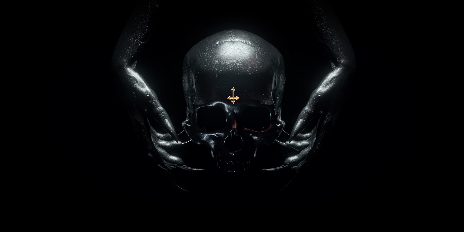 billelis, dark, minimalism, skull, 3D graphics, 3D, HD Wallpaper