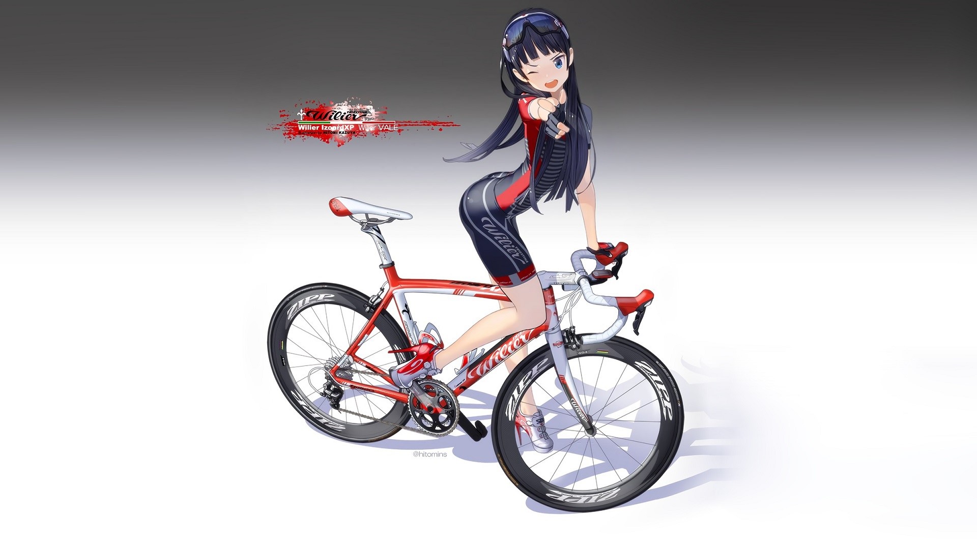 anime girls, anime, vehicle, bycicle, HD Wallpaper