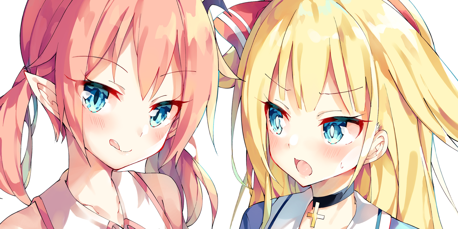 anime, anime girls, blonde, redhead, HD Wallpaper