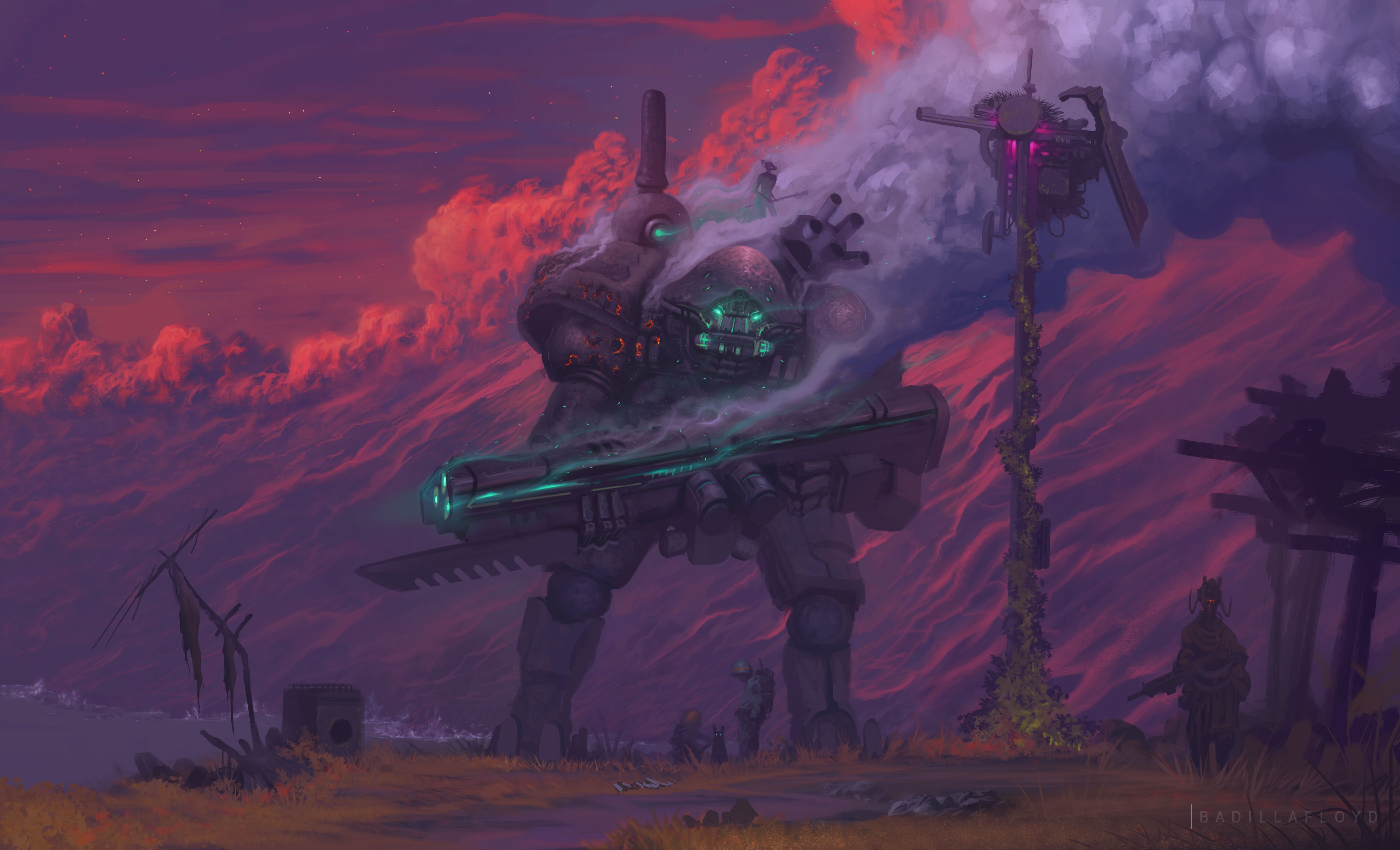artwork, digital art, robot, futuristic, science fiction, HD Wallpaper
