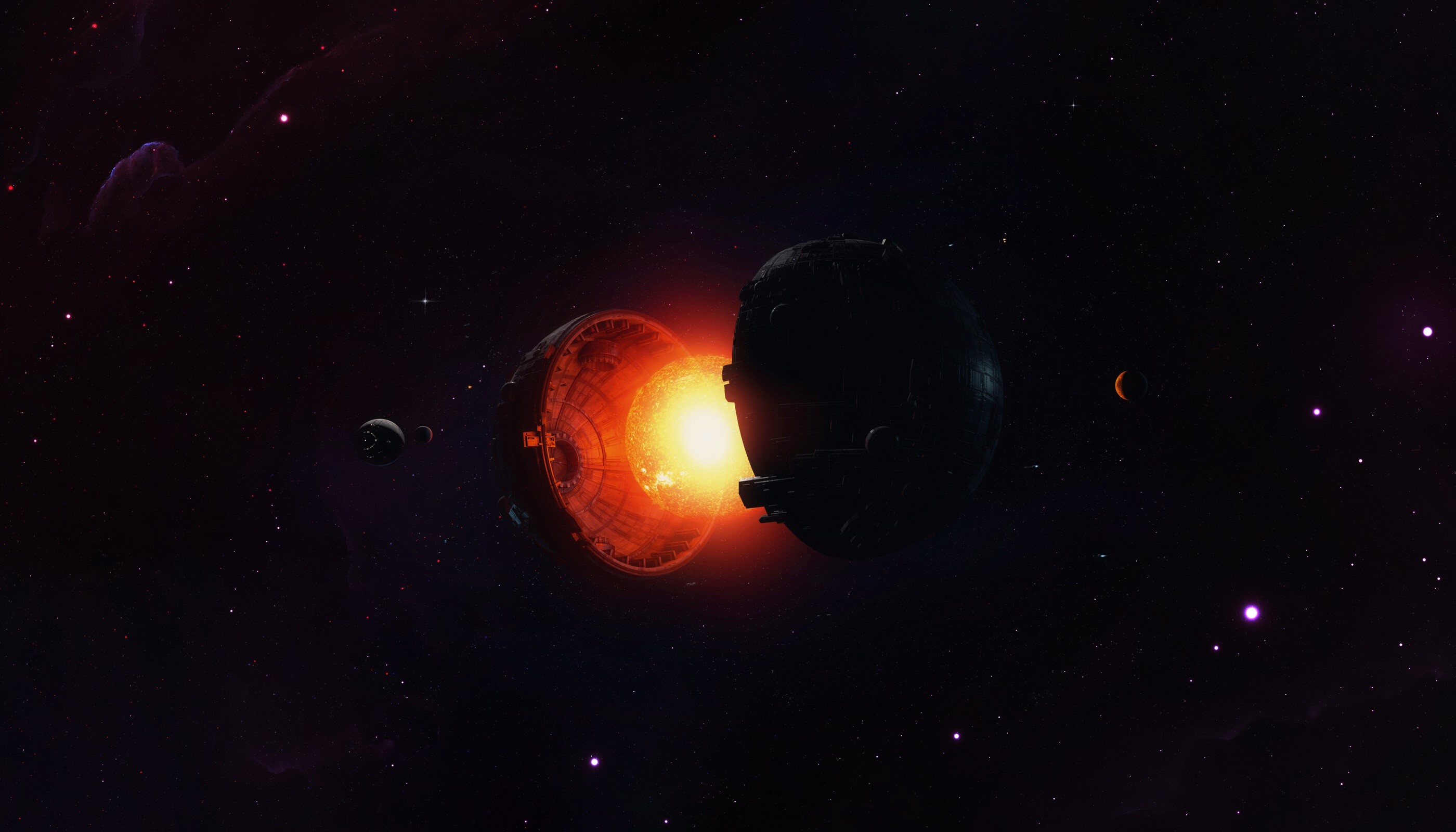 dark, space, space art, science fiction, digital art, HD Wallpaper