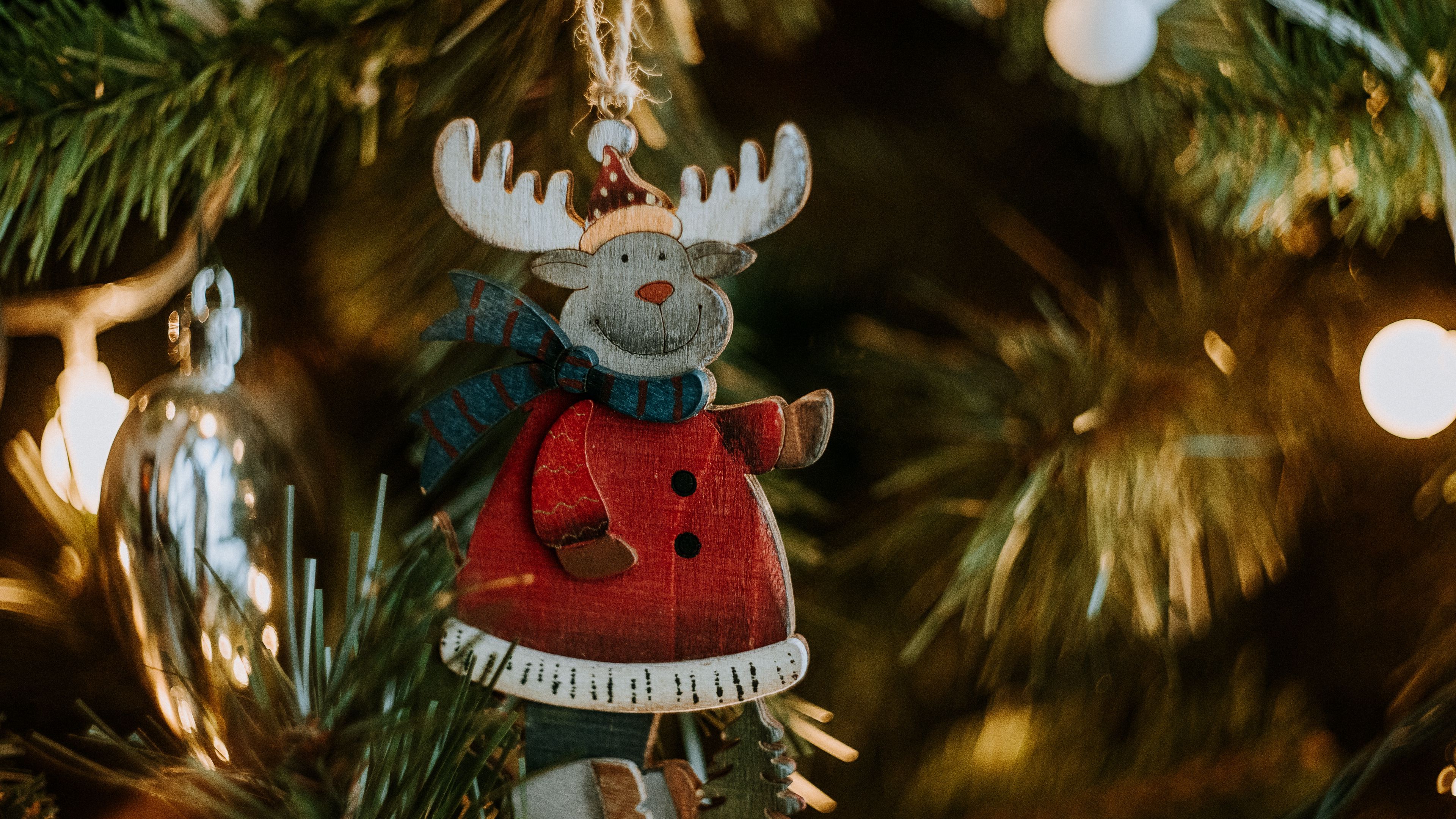 christmas toy, deer, decoration, new year, christmas, 4k, HD Wallpaper