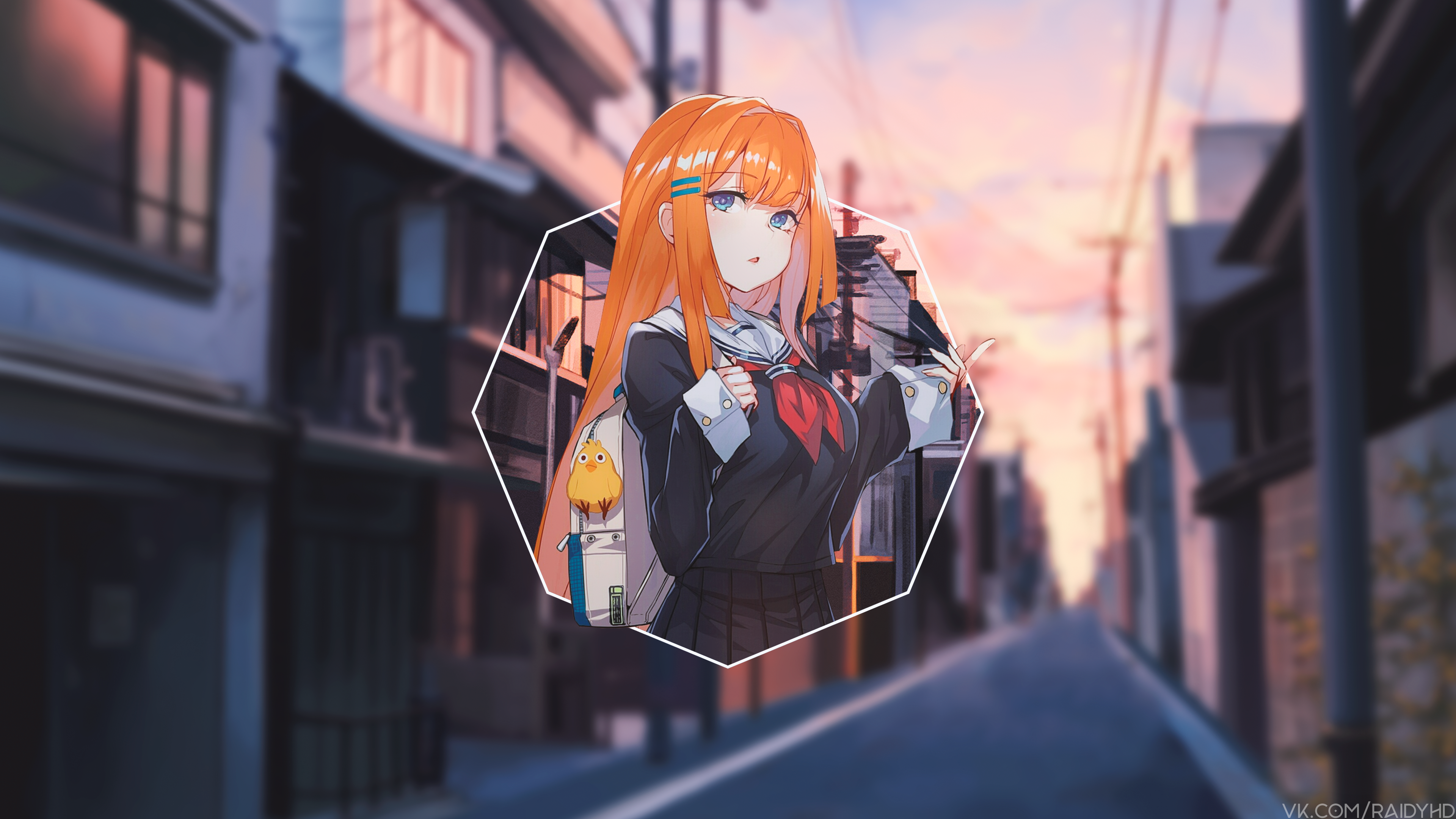 anime, anime girls, picture-in-picture, school uniform, HD Wallpaper