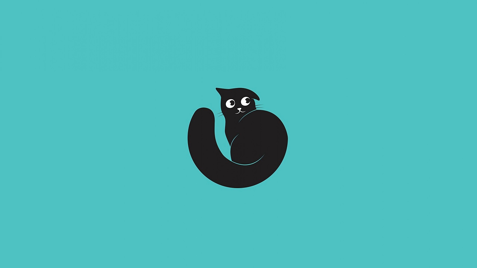 cats, animals, minimalism, Black Cat, black cats, cyan, cyan background, HD Wallpaper