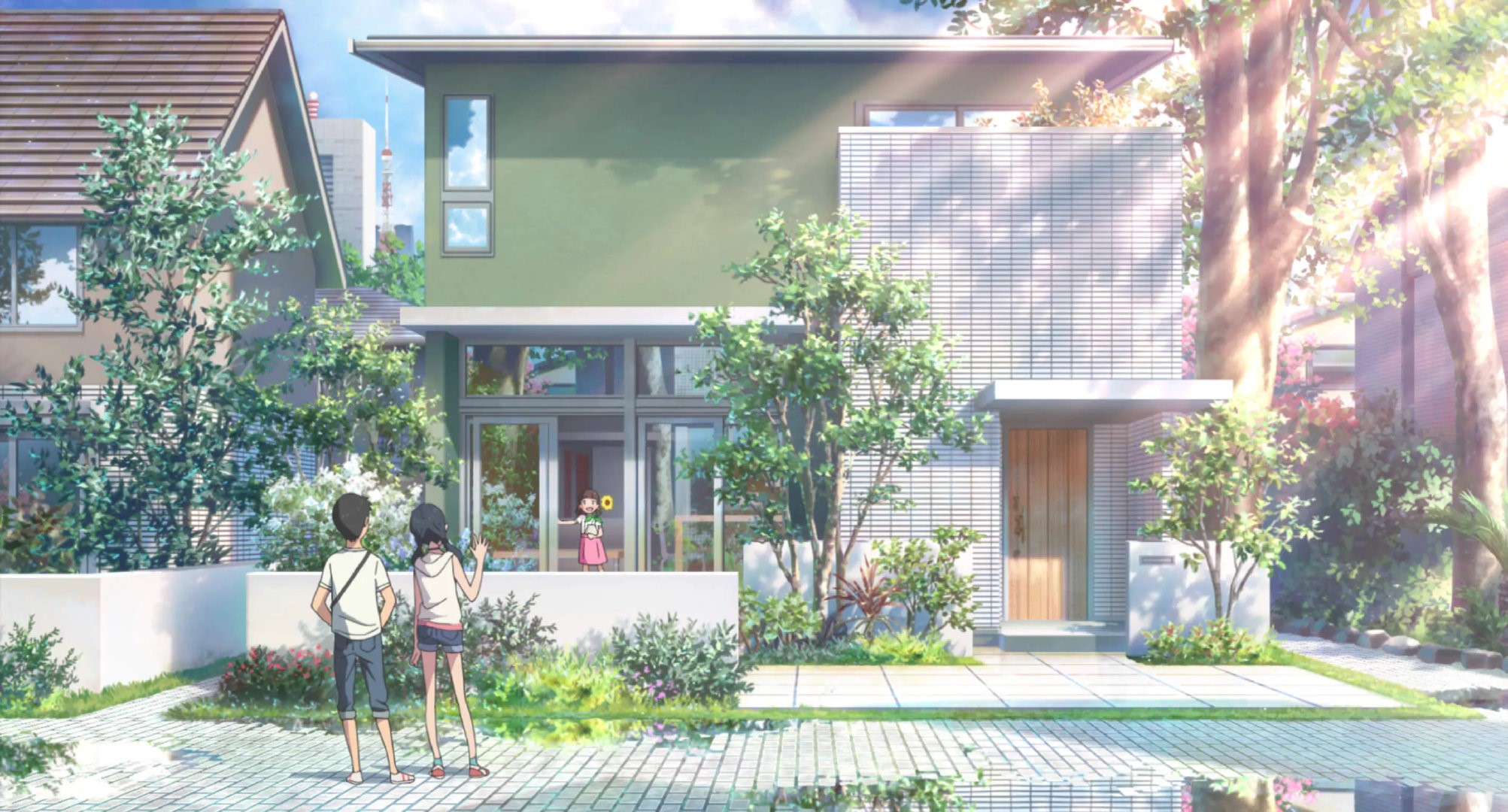 Weathering With You, anime, building, cartoon, HD Wallpaper