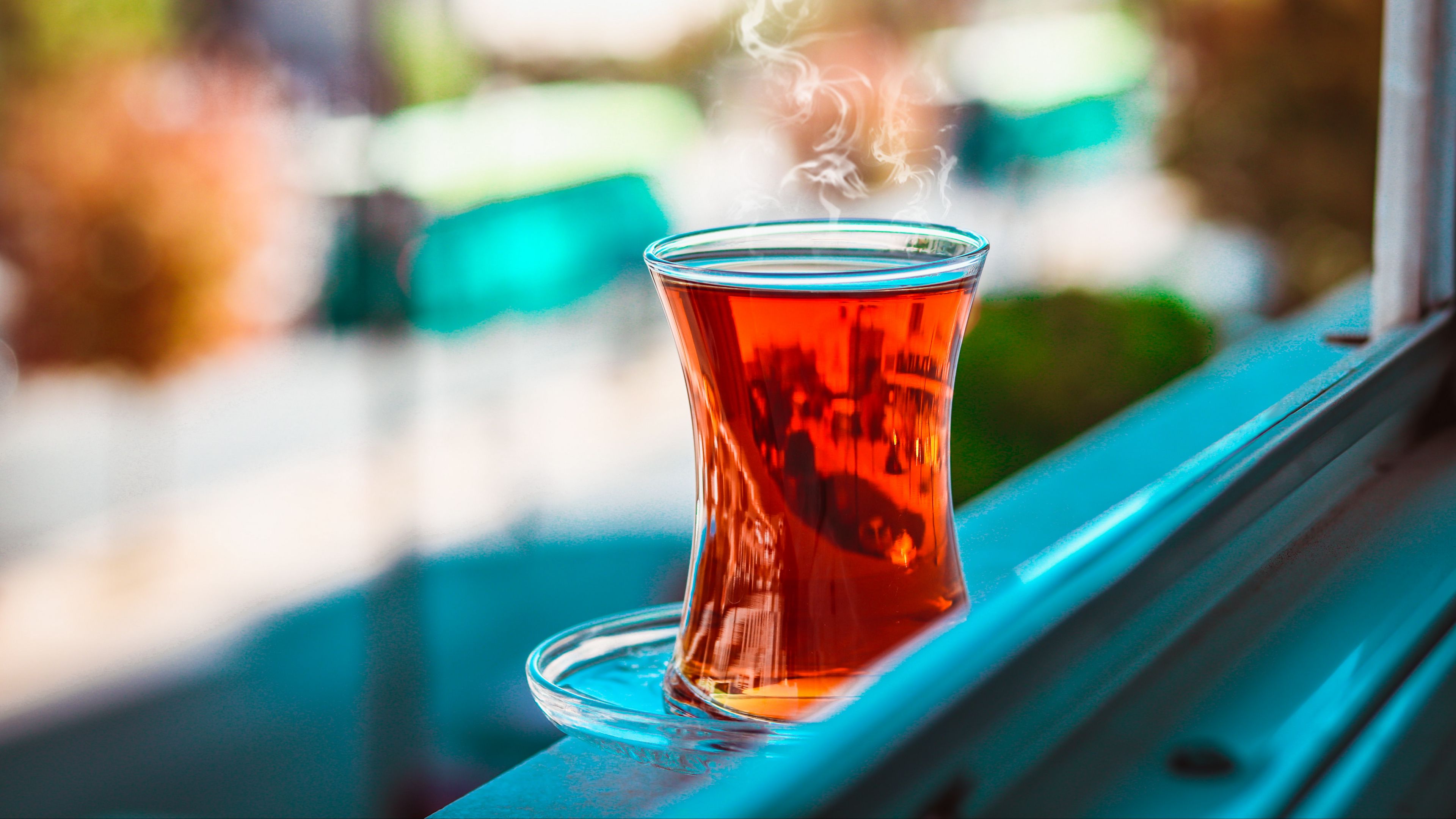 tea, mug, steam, drink, comfort, blur, 4k, HD Wallpaper