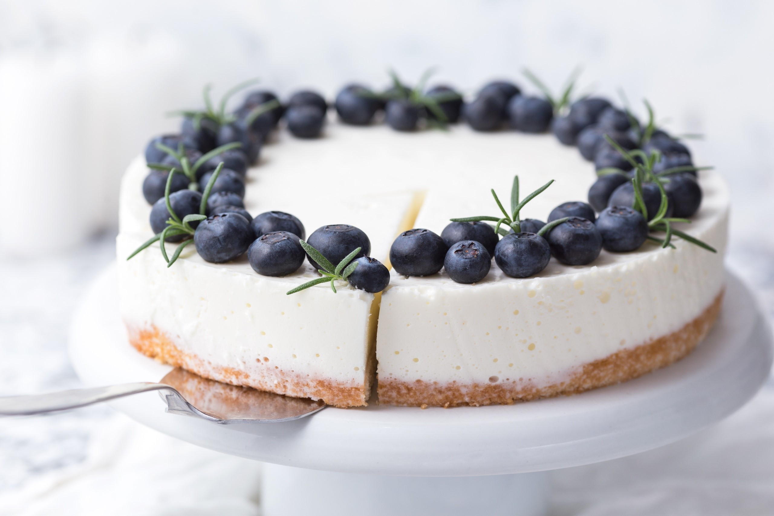 food, cake, sweets, blueberries, HD Wallpaper
