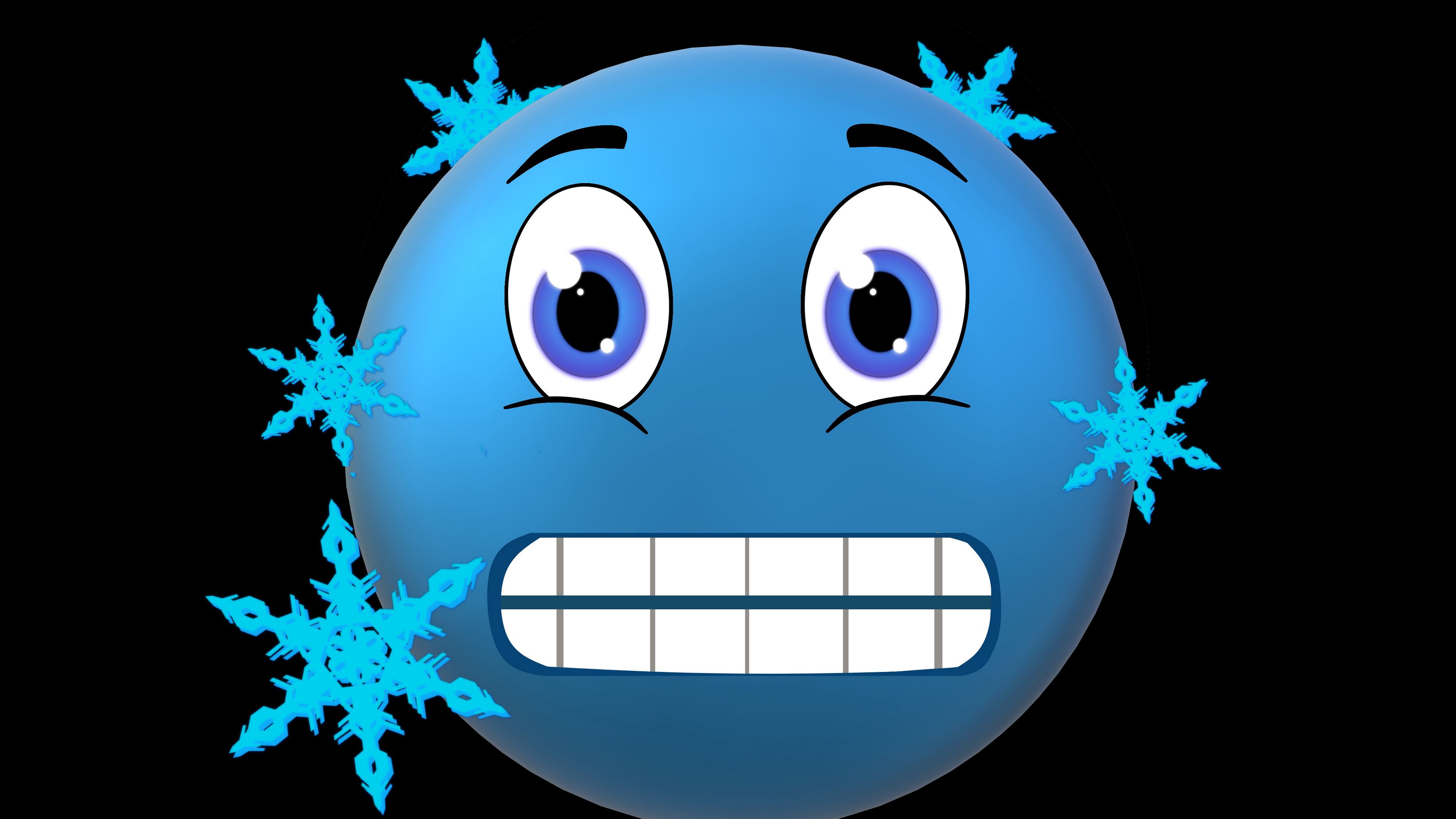 smiley, cold, frost, snowflakes, 4k, HD Wallpaper