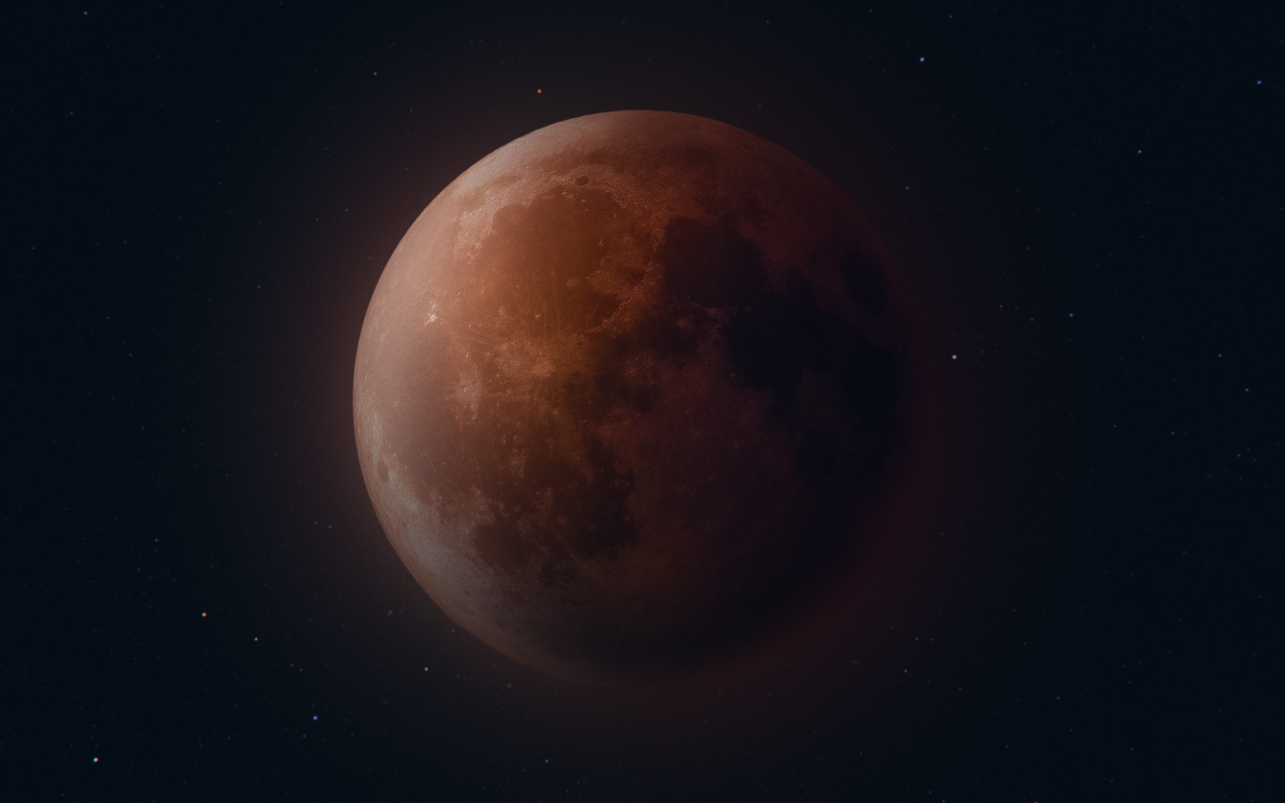 Blood moon, planet, space, HD Wallpaper