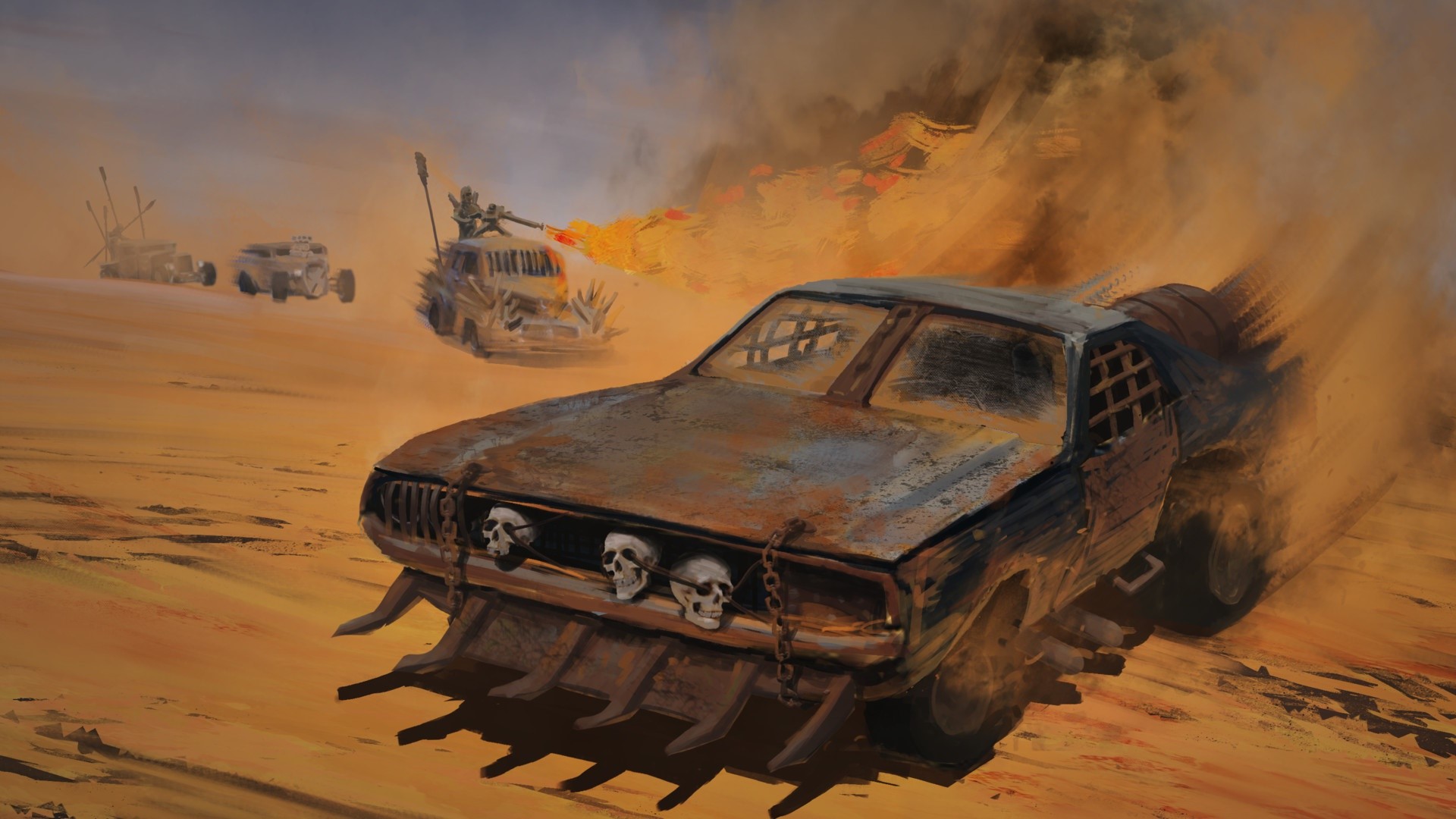 Mad Max, car, vehicle, artwork, HD Wallpaper