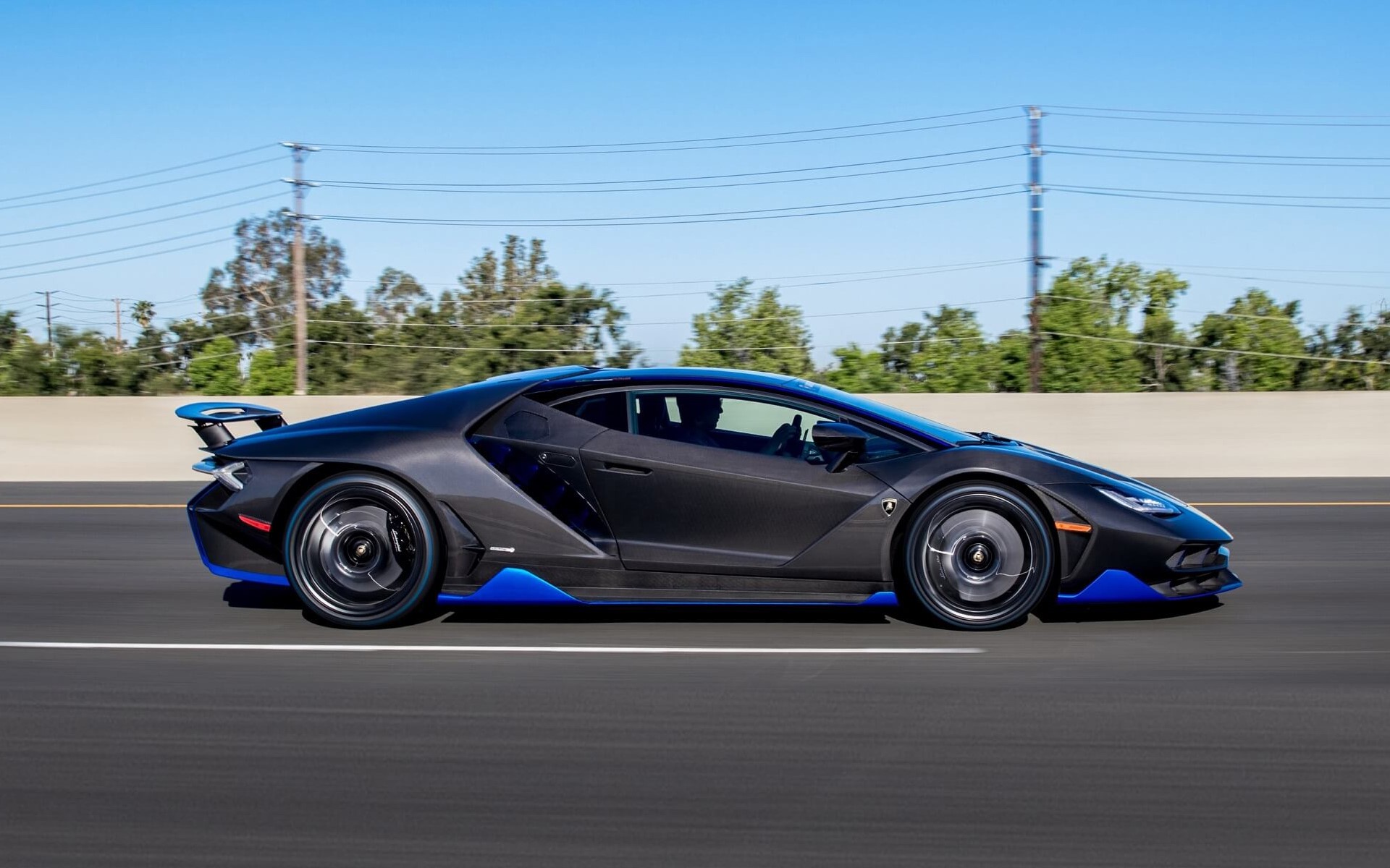 Lamborghini Centenario, car, vehicle, black cars, side view, HD Wallpaper