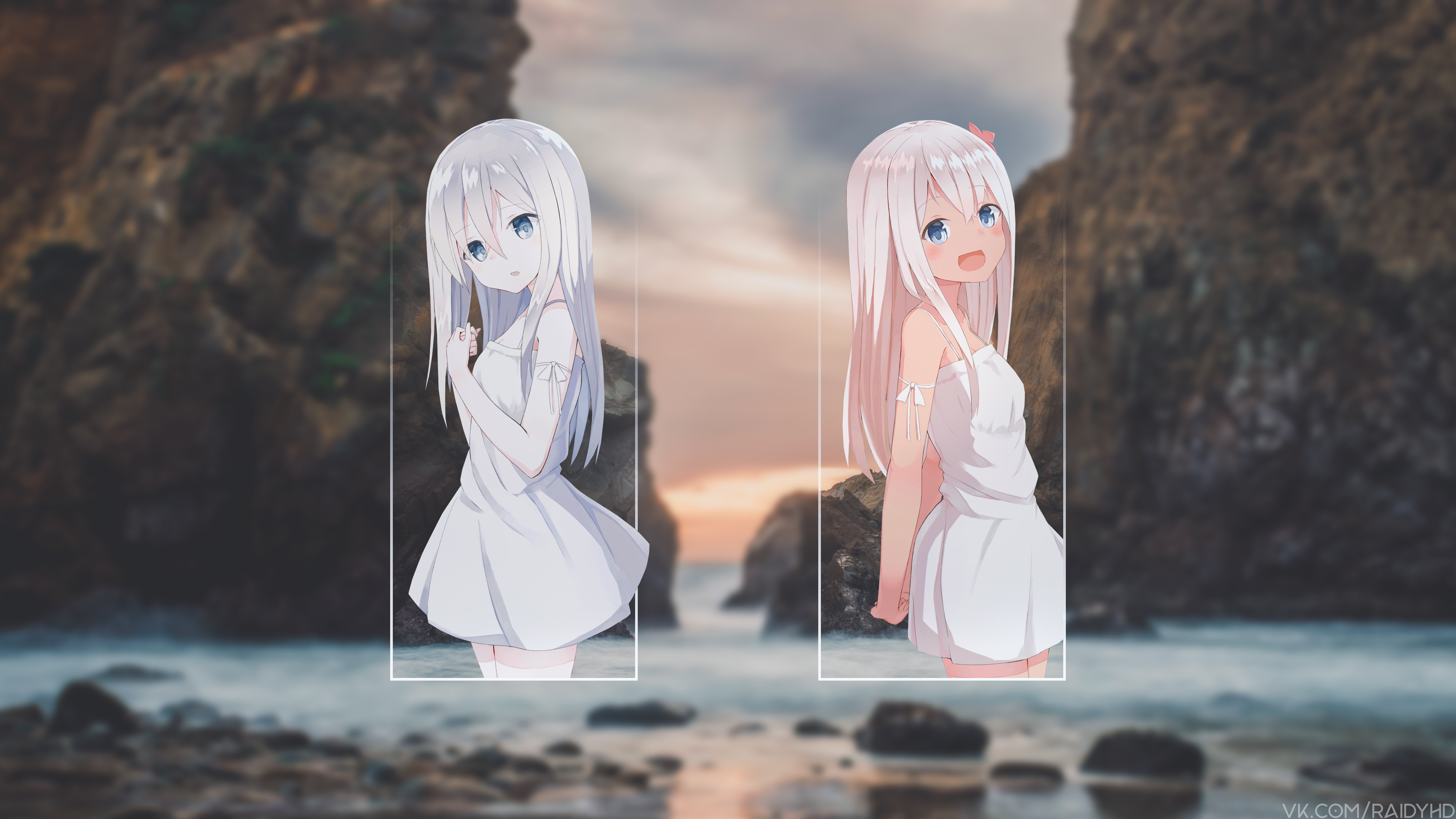 anime, anime girls, picture-in-picture, HD Wallpaper