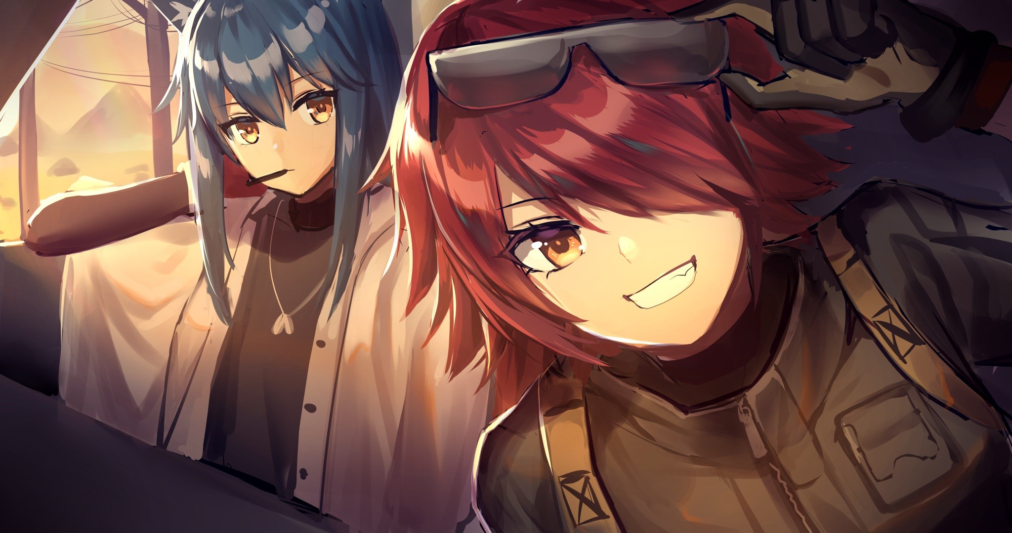 anime, anime girls, Arknights, Texas (Arknights), Exusiai (Arknights), HD Wallpaper