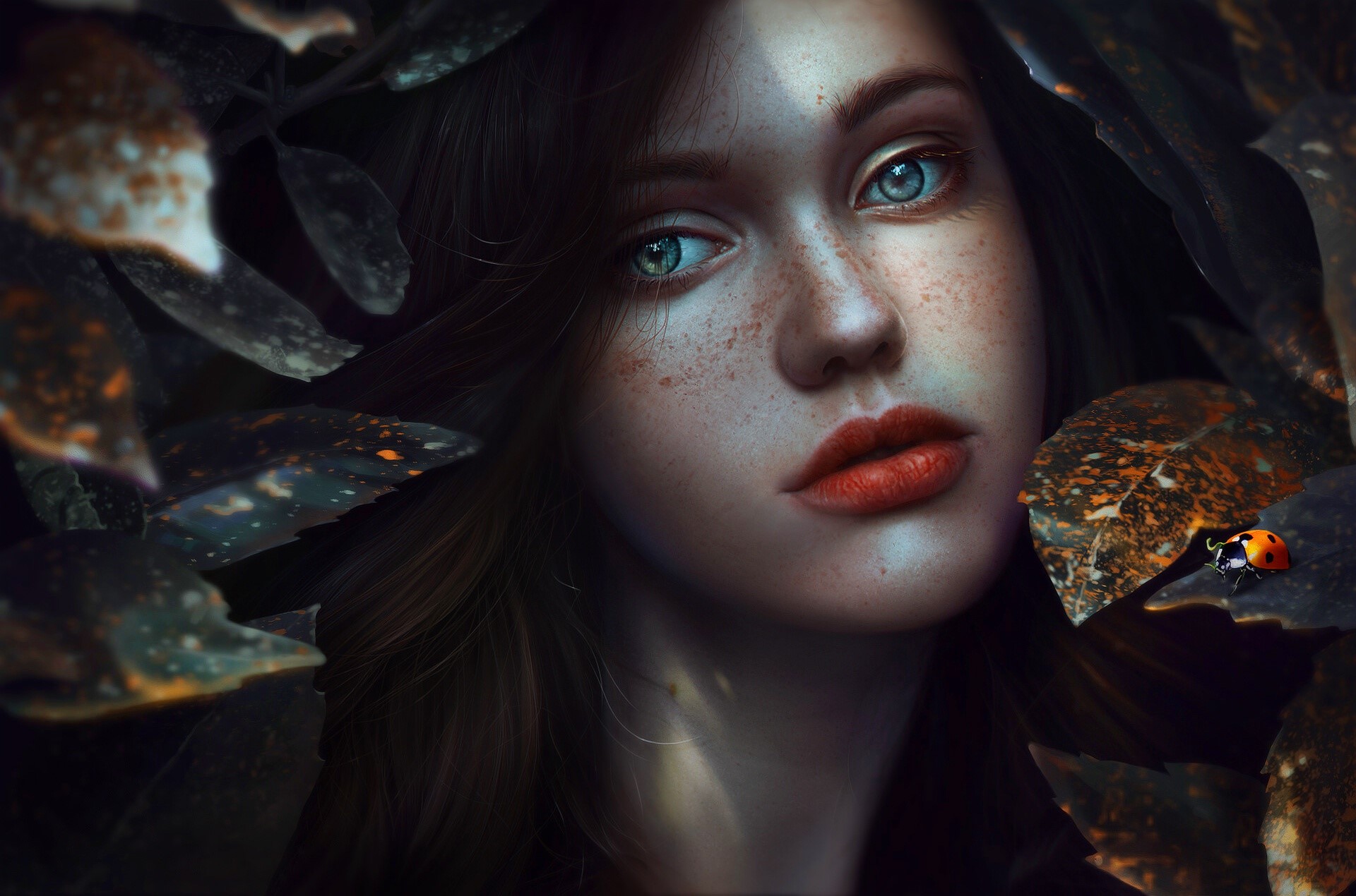women, face, portrait, blue eyes, HD Wallpaper