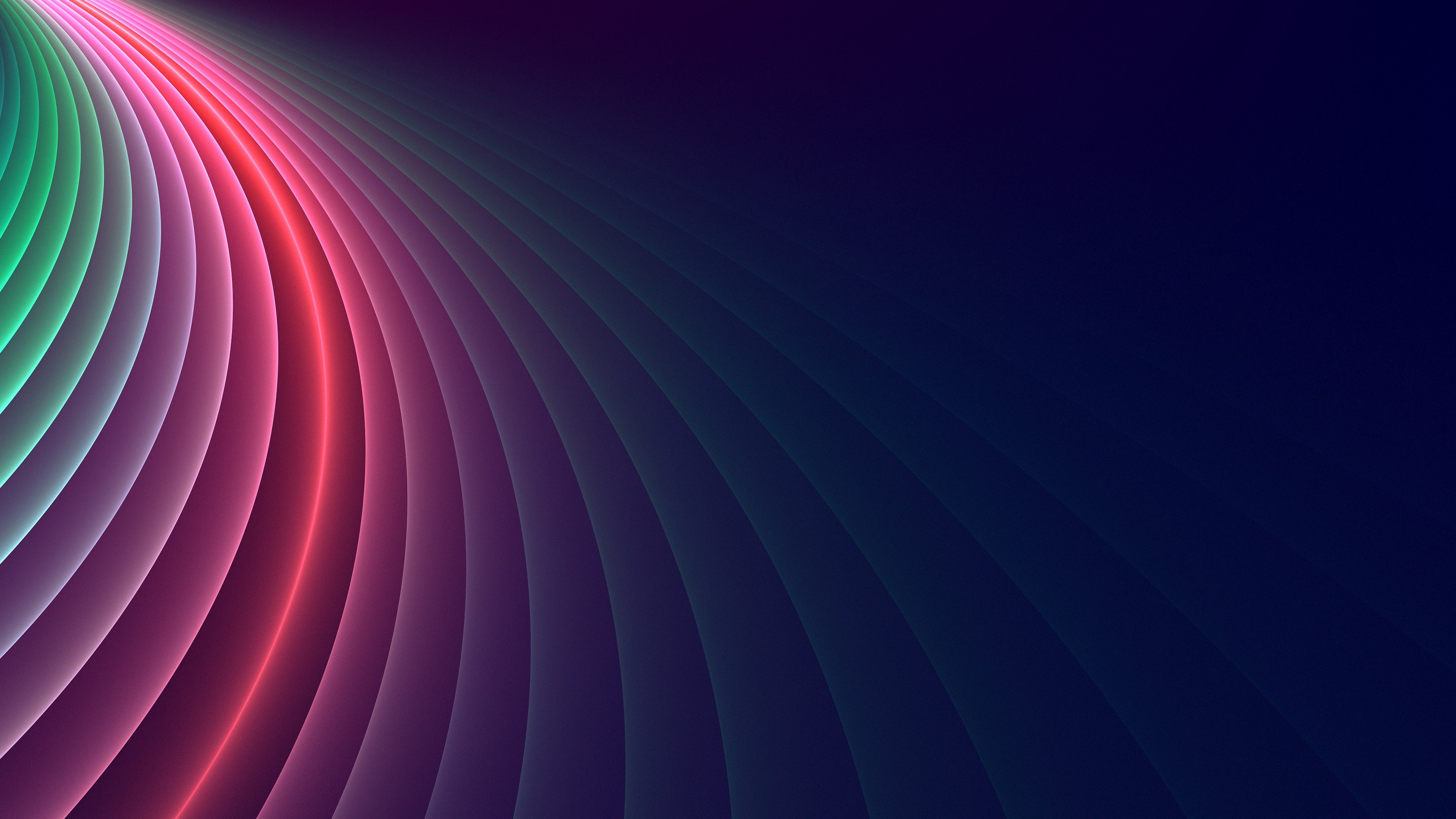 abstract, colorful, curved, glowing, HD Wallpaper