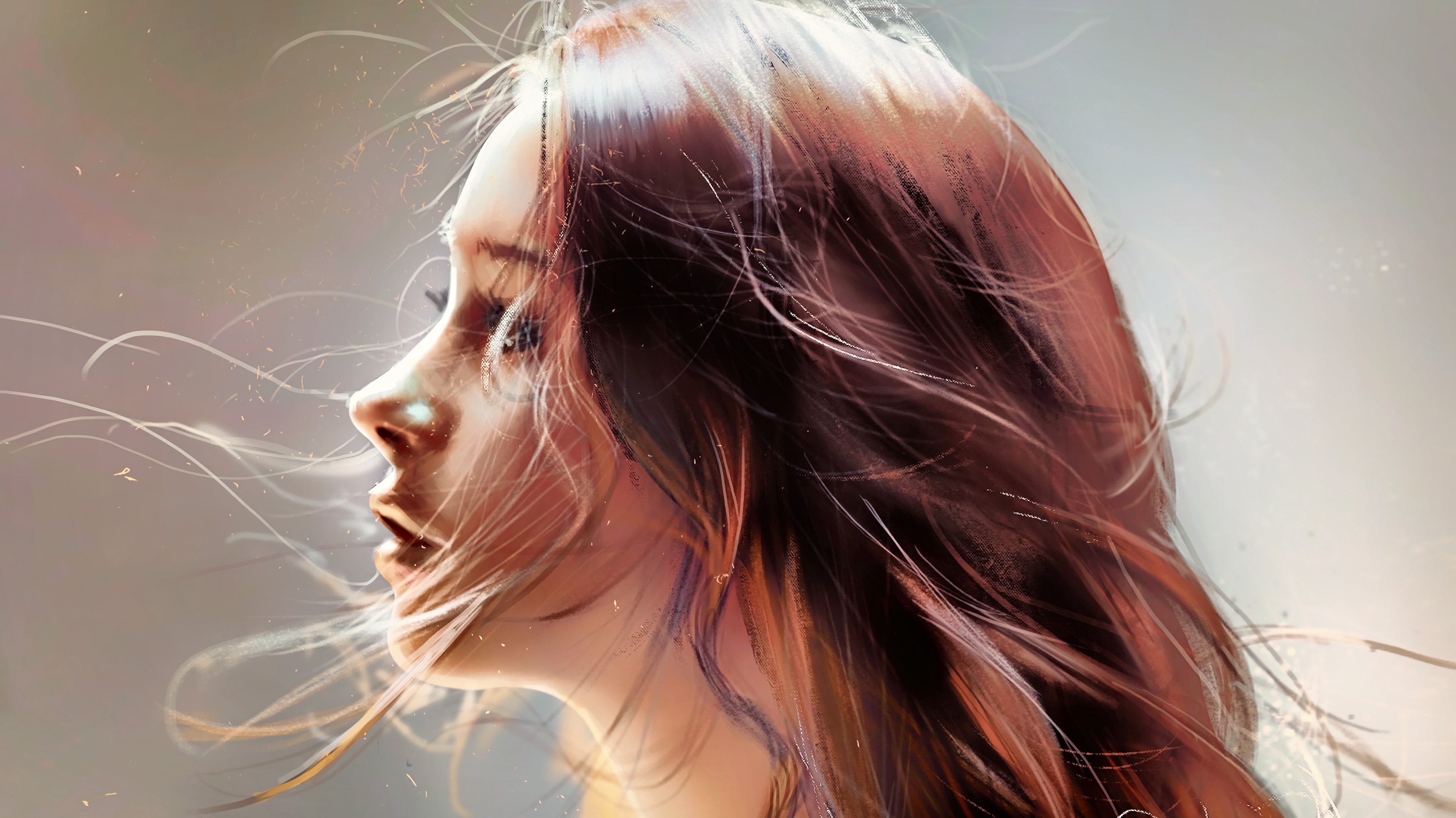 digital art, concept art, artwork, fantasy art, fan art, fantasy girl, painting, simple background, HD Wallpaper