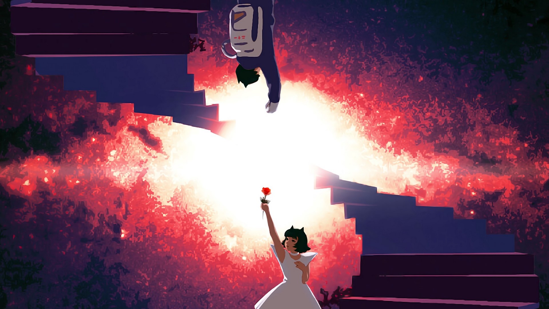 reaching, rose, Jessica Luna, HD Wallpaper