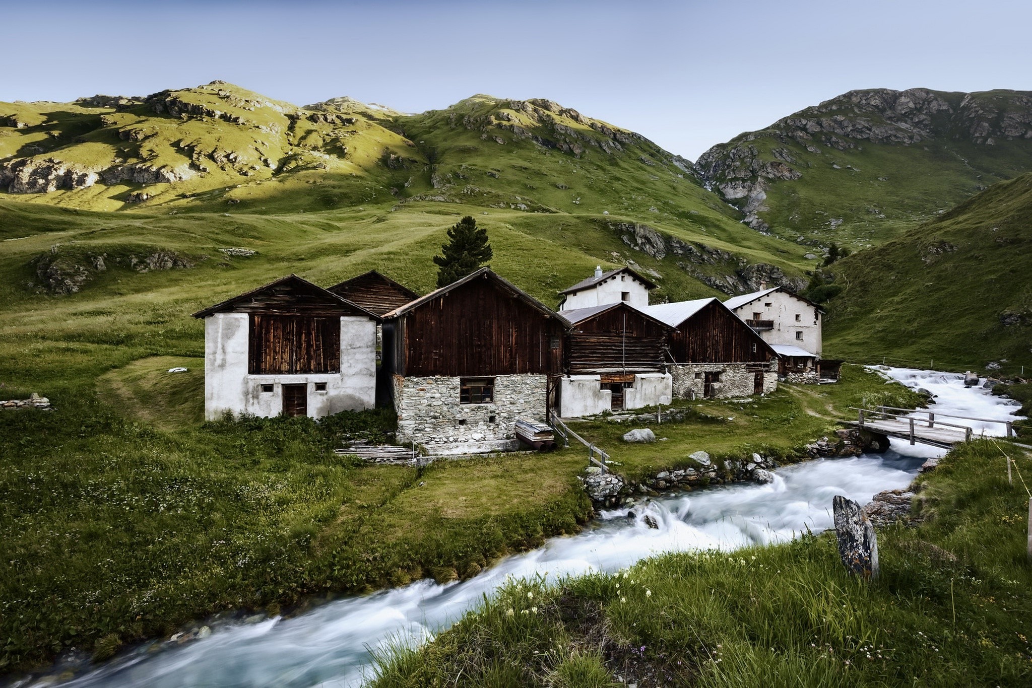 nature, landscape, mountains, rock, house, outdoors, HD Wallpaper