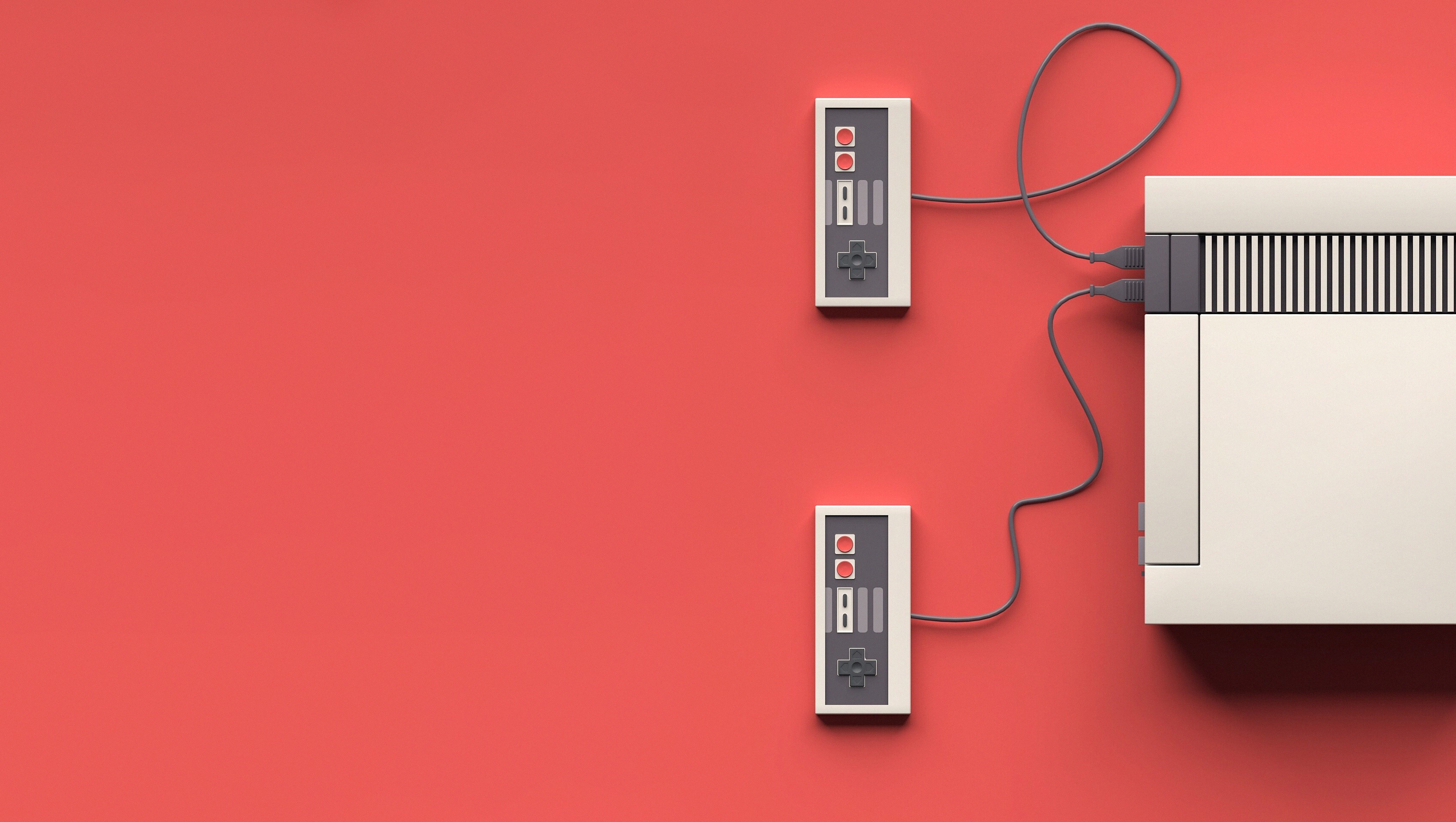 Nintendo, Nintendo Entertainment System, controllers, consoles, retro games, video games, minimalism, HD Wallpaper