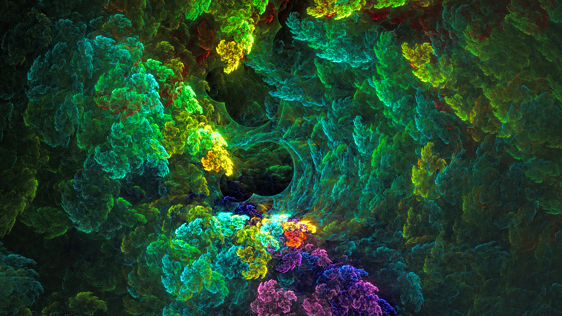 abstract, fractal, shapes, colorful, digital art, HD Wallpaper