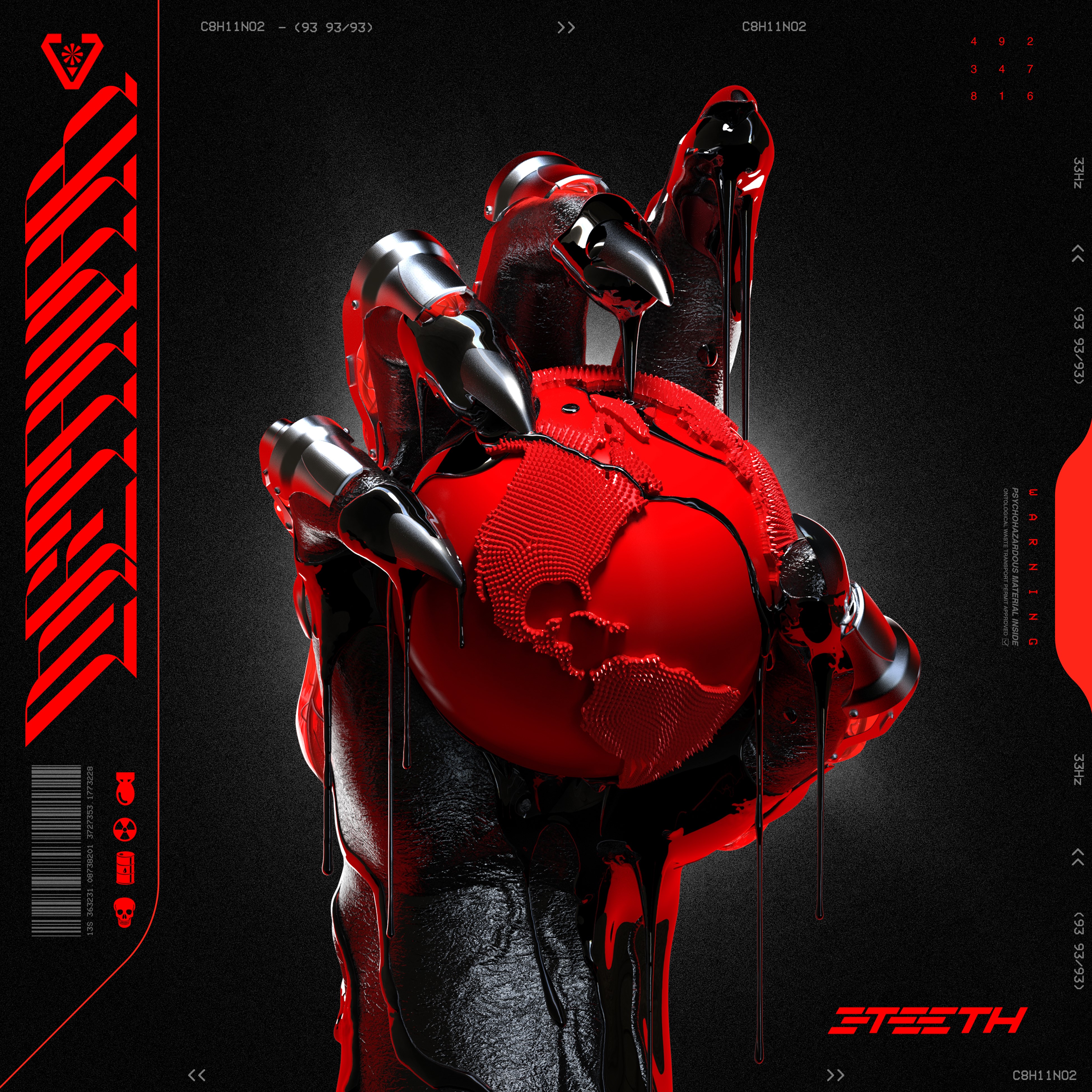 music, metal band, 3TEETH, red, HD Wallpaper