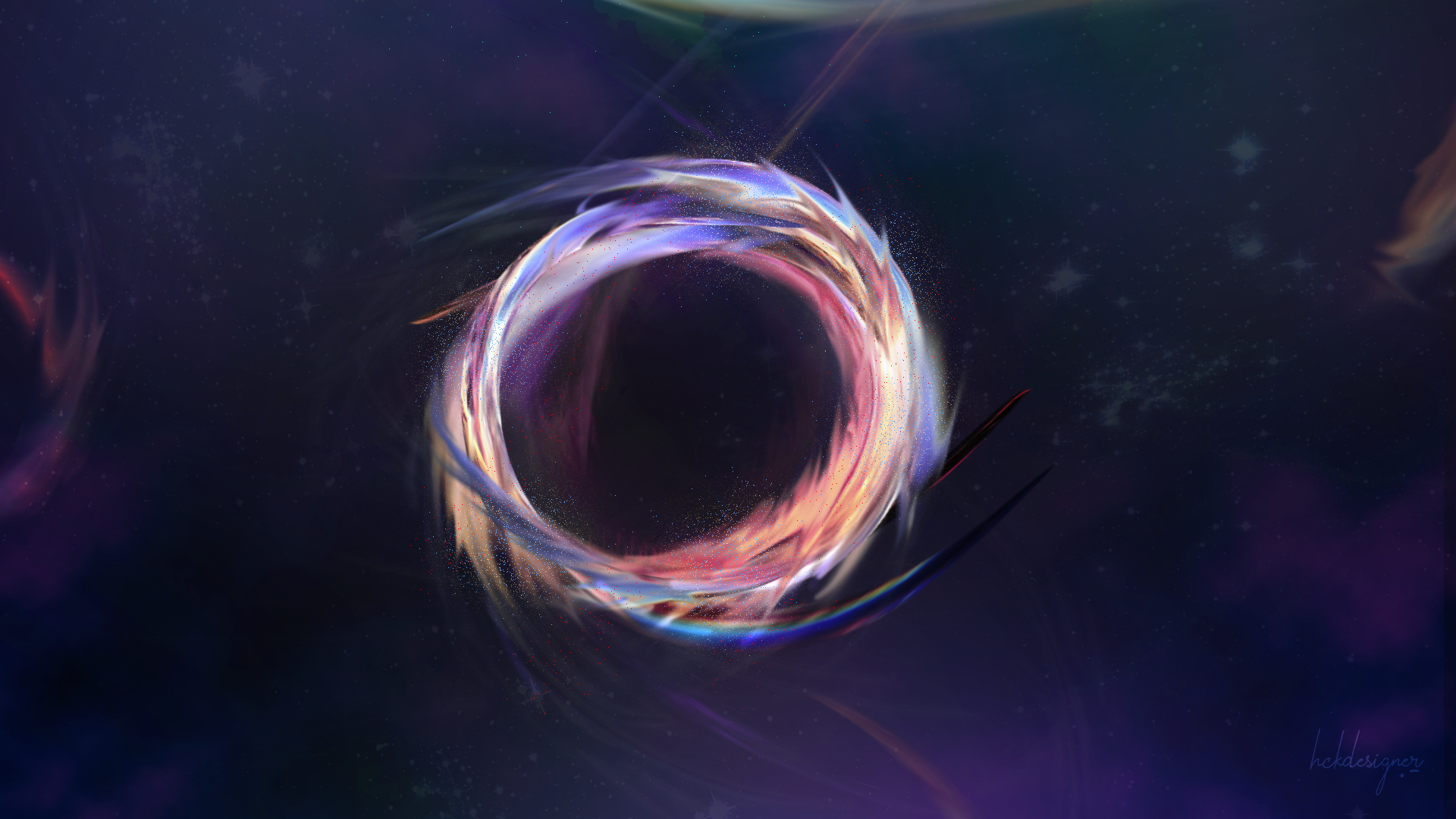 space, purple, digital art, HD Wallpaper