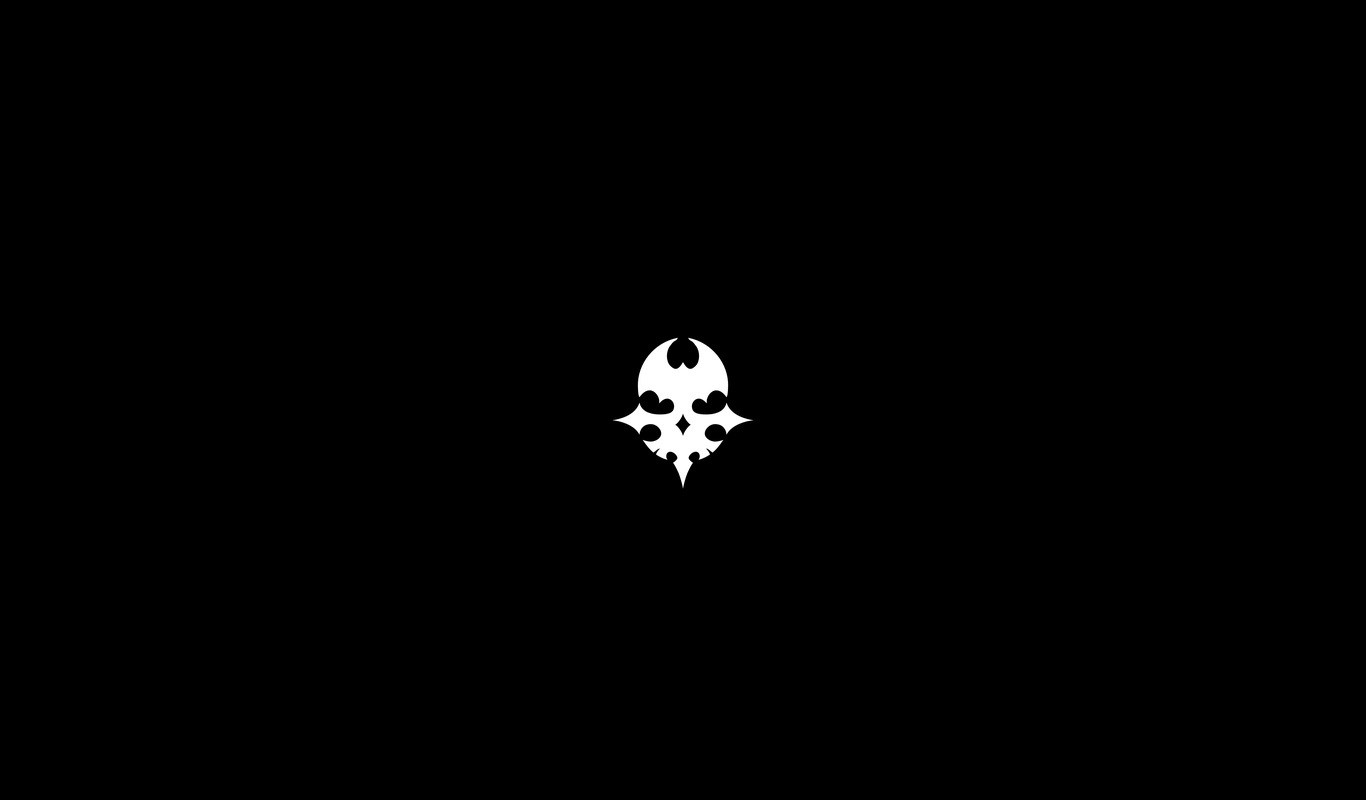 The World Ends With You, black background, skull, minimalism, monochrome, HD Wallpaper