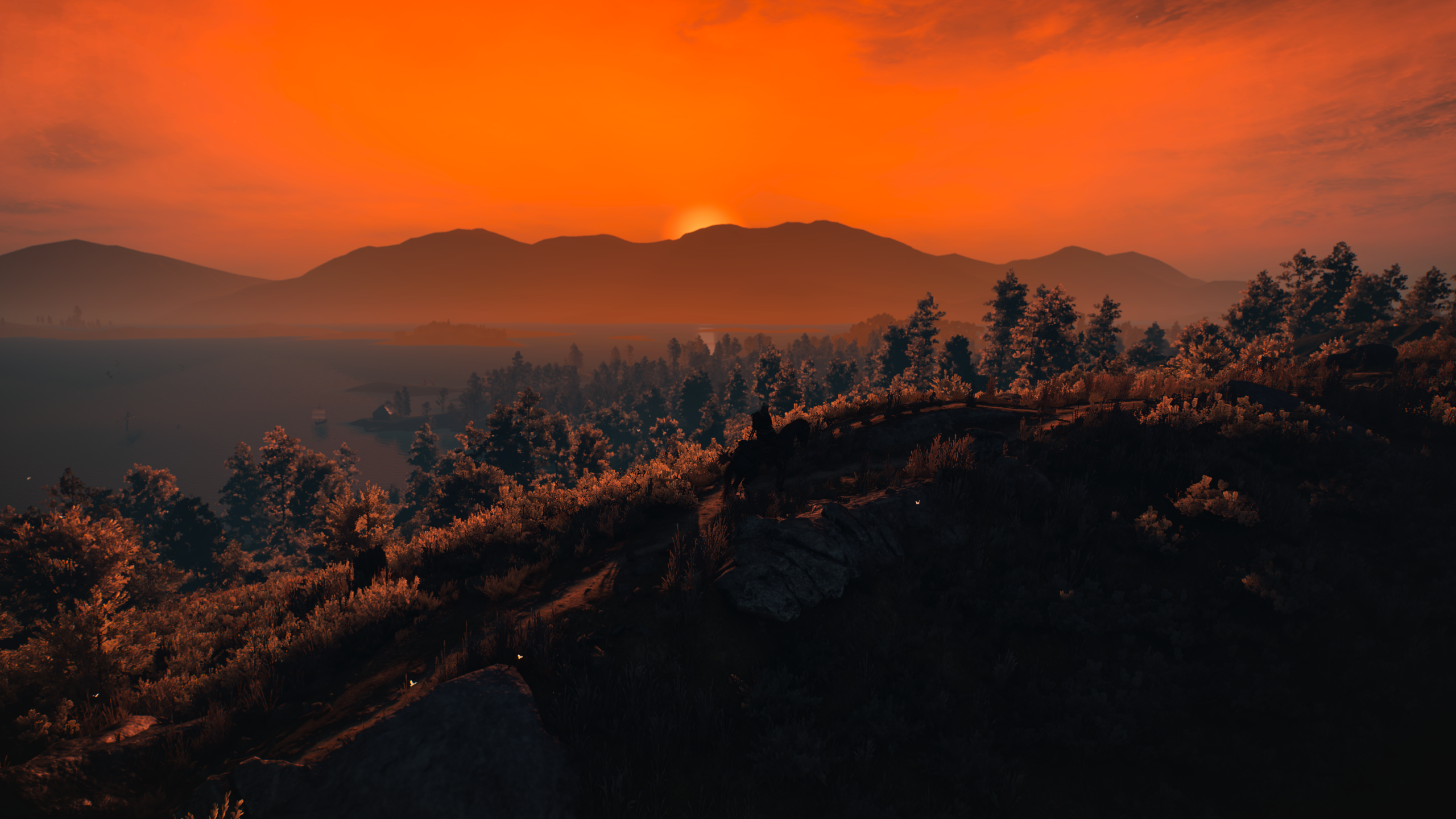 The Witcher 3: Wild Hunt, The Witcher, video game art, nature, sunset, HD Wallpaper