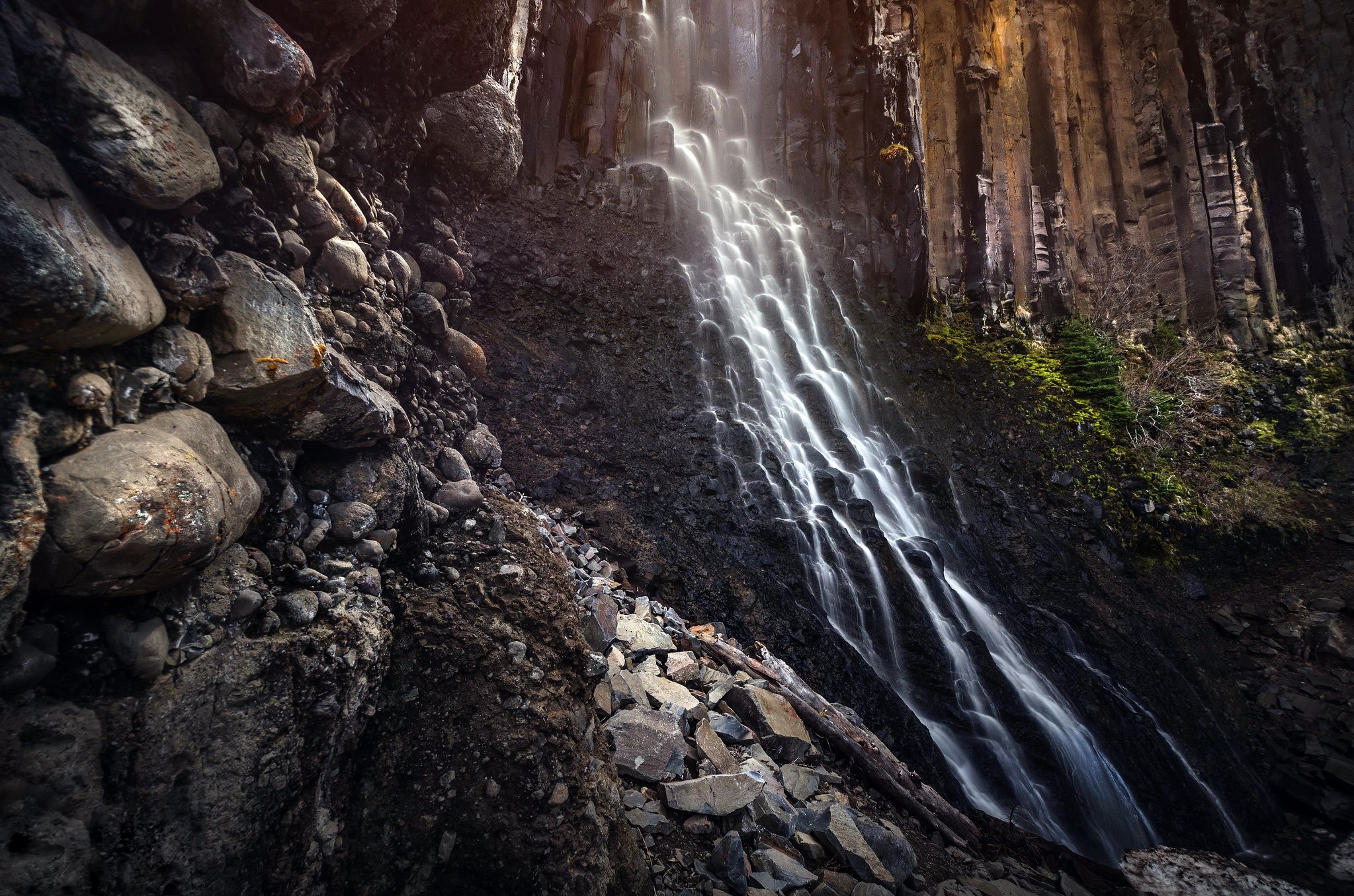 rock, water, nature, waterfall, HD Wallpaper