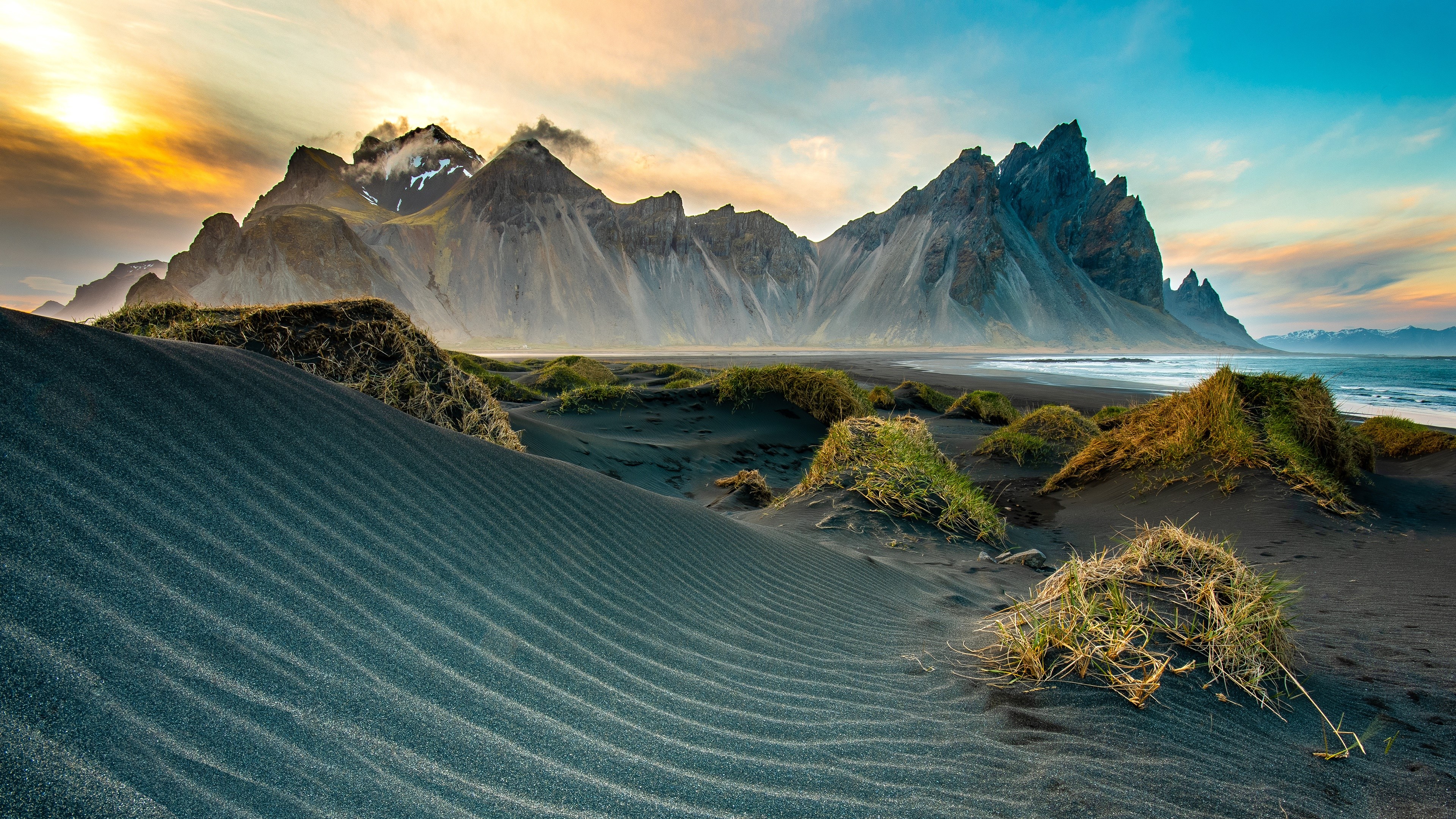 nature, Iceland, mountains, sand, landscape, HD Wallpaper
