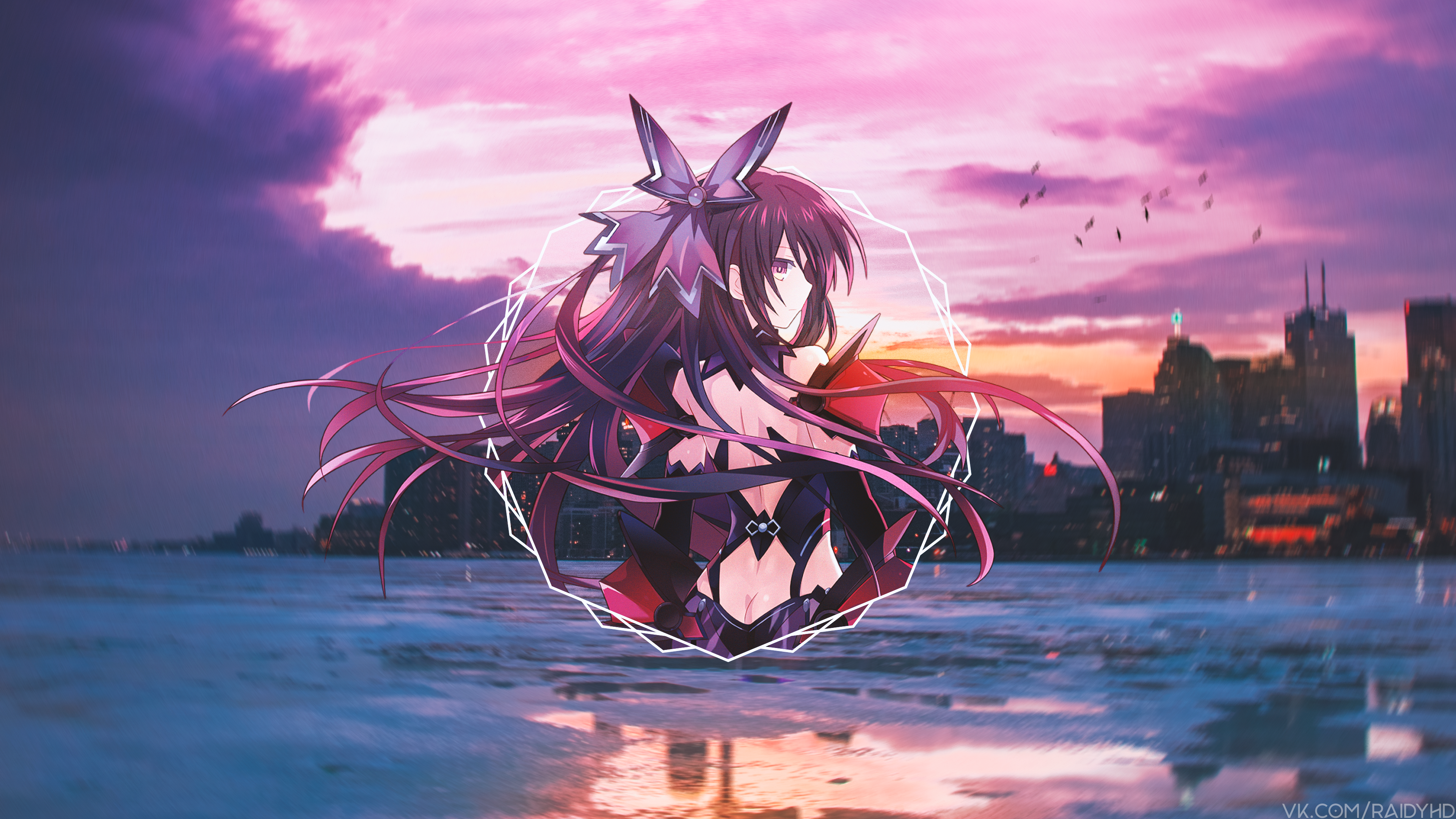 anime, Yatogami Tohka, anime girls, picture-in-picture, Date A Live, HD Wallpaper