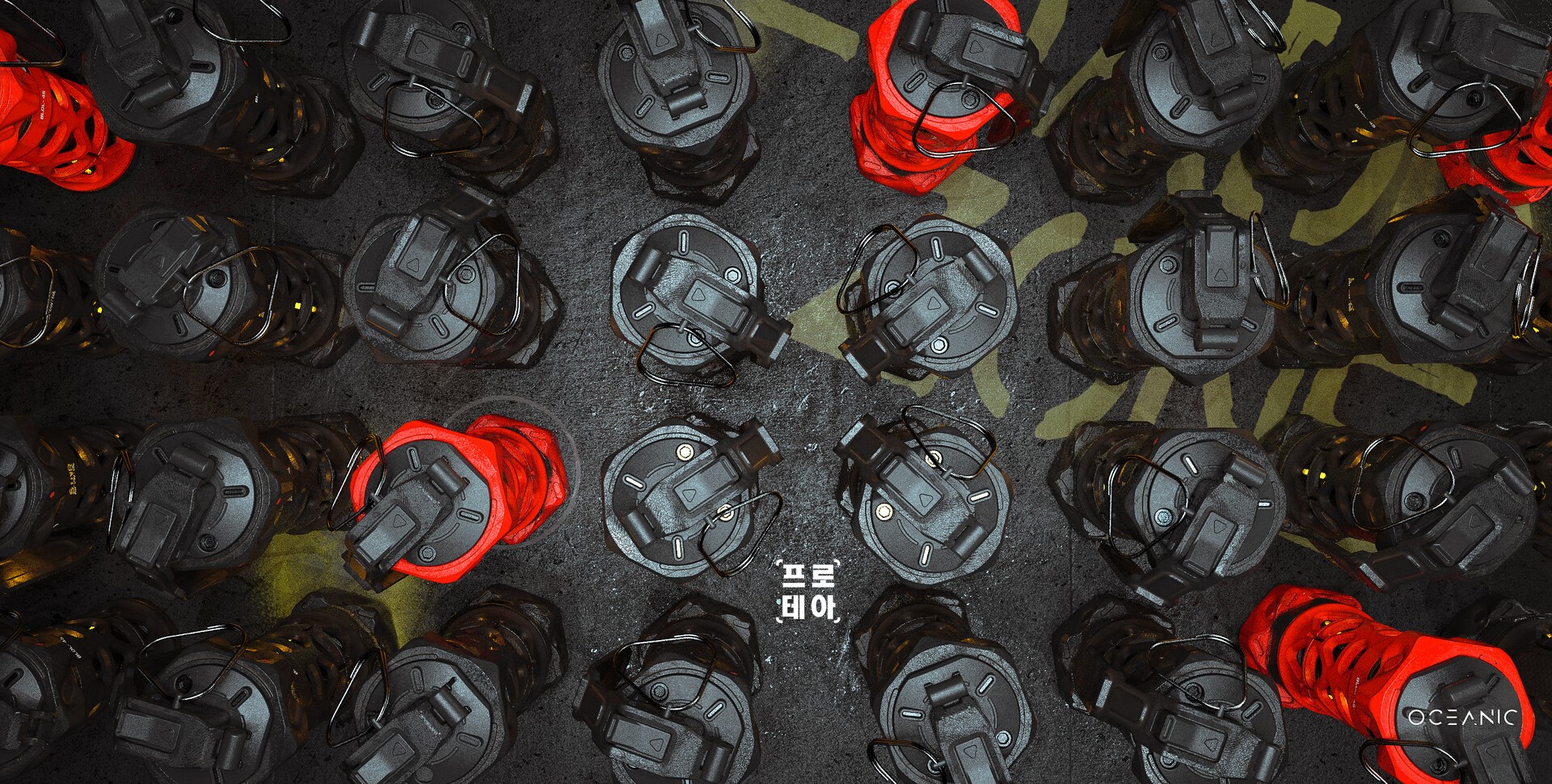 weapon, futuristic, Granades, black background, red, 3D, Alex Senechal, HD Wallpaper