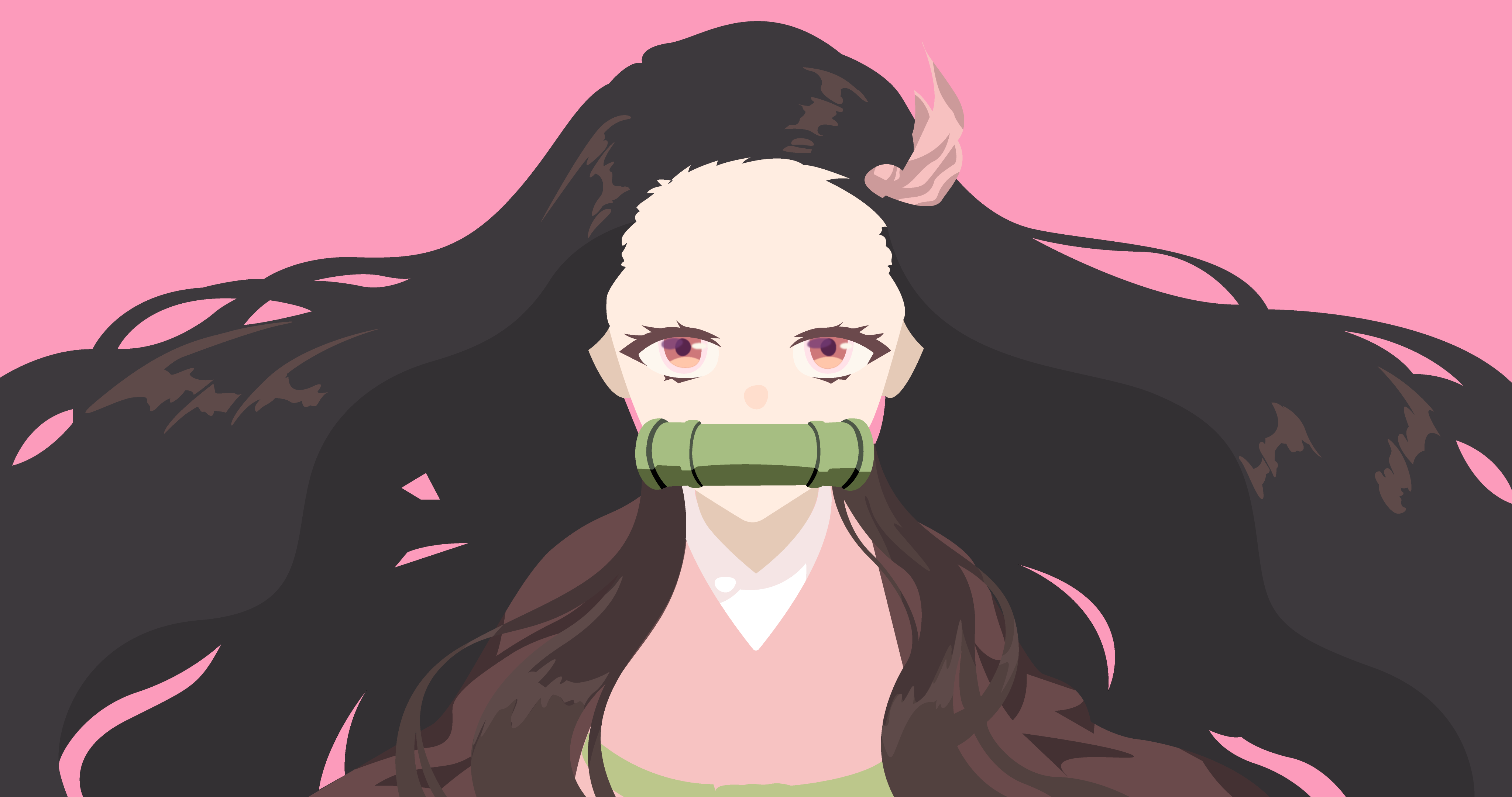 Kimetsu no Yaiba, Kamado Nezuko, anime girls, minimalism, HD Wallpaper