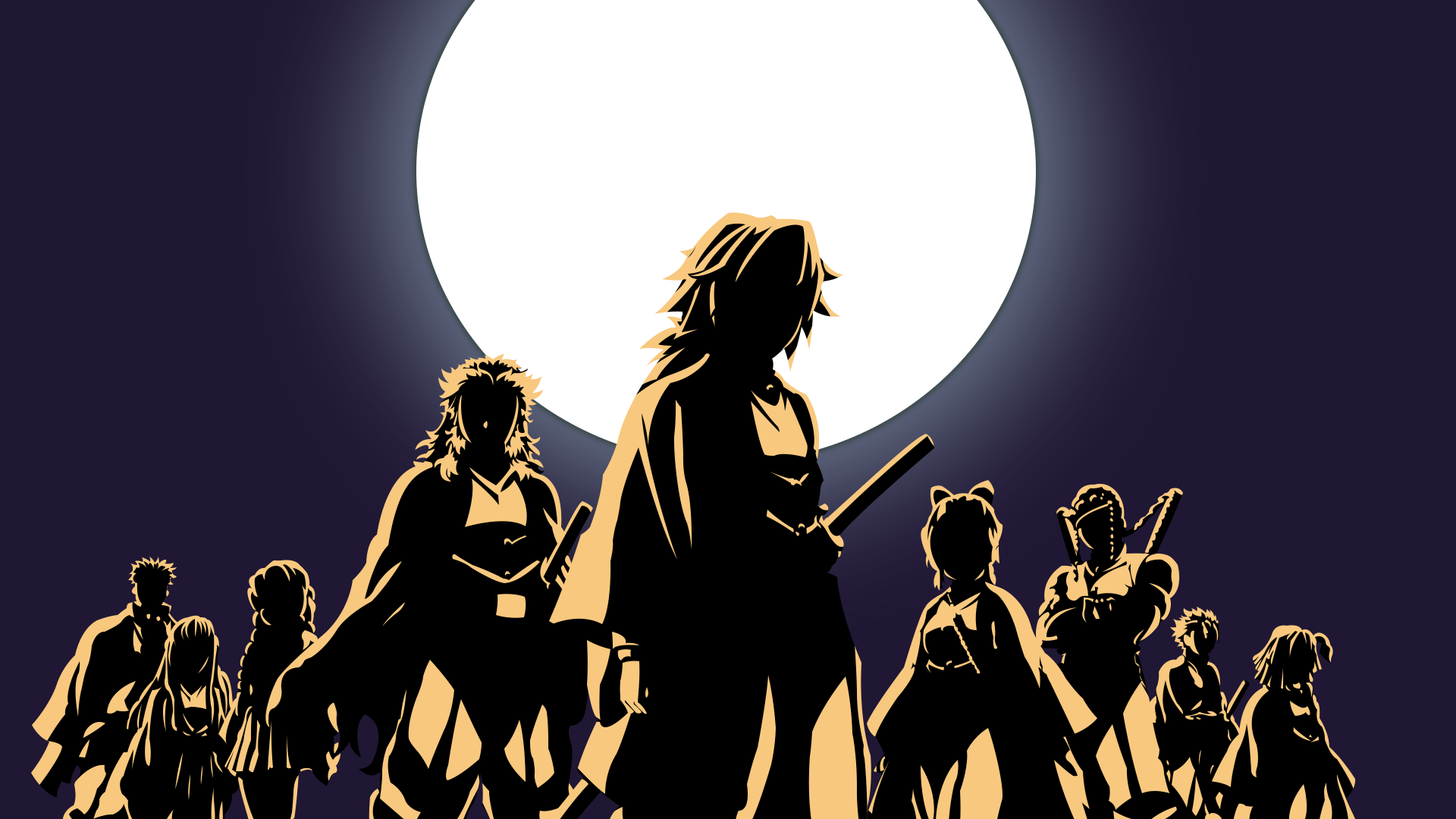 Kimetsu no Yaiba, Moon, anime, HD Wallpaper