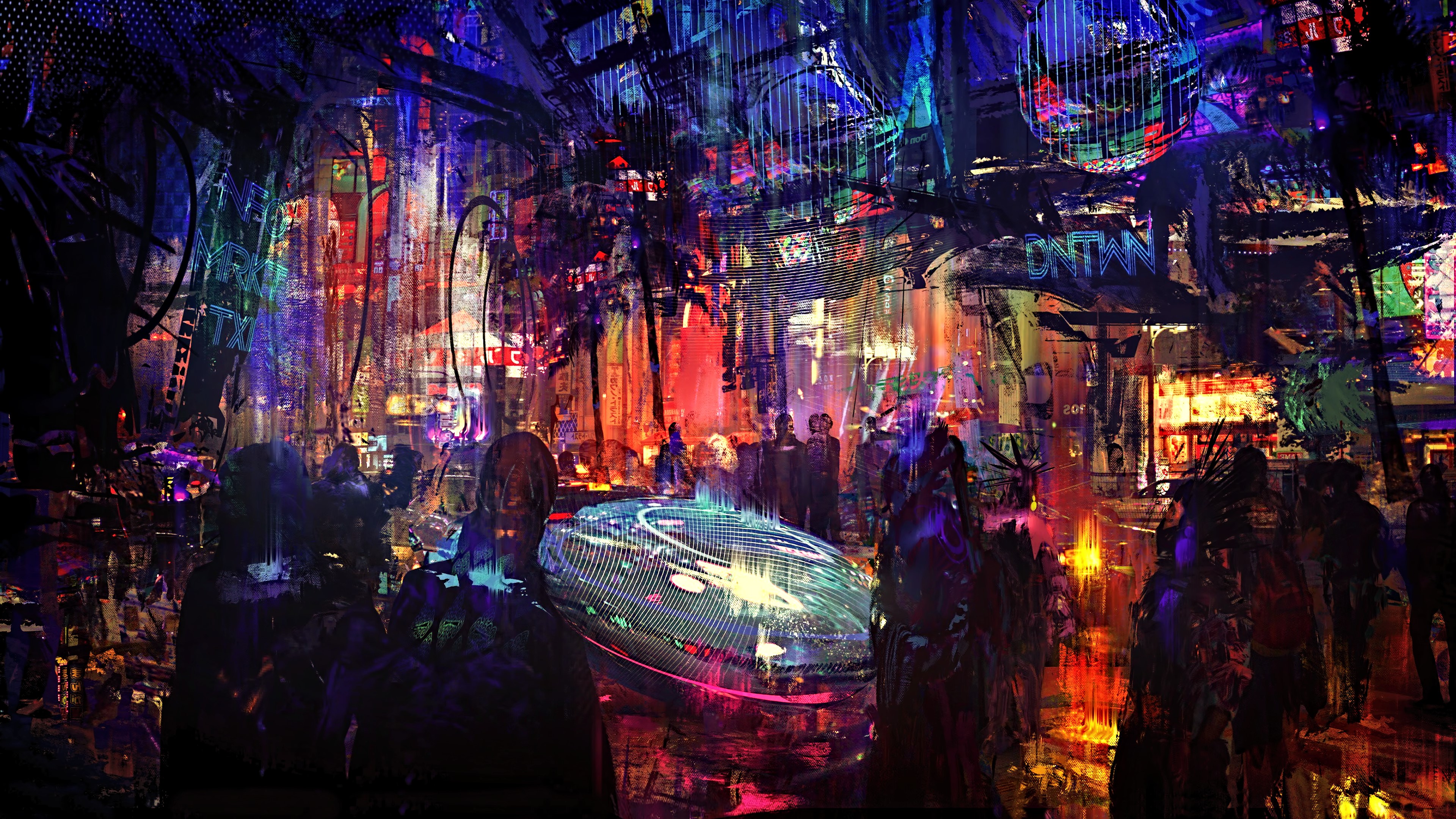 cyber, science fiction, digital art, concept art, cyberpunk, artwork, futuristic, fantasy art, fan art, 3D, cityscape, futuristic city, CGI, technology, night, Wadim Kashin, HD Wallpaper