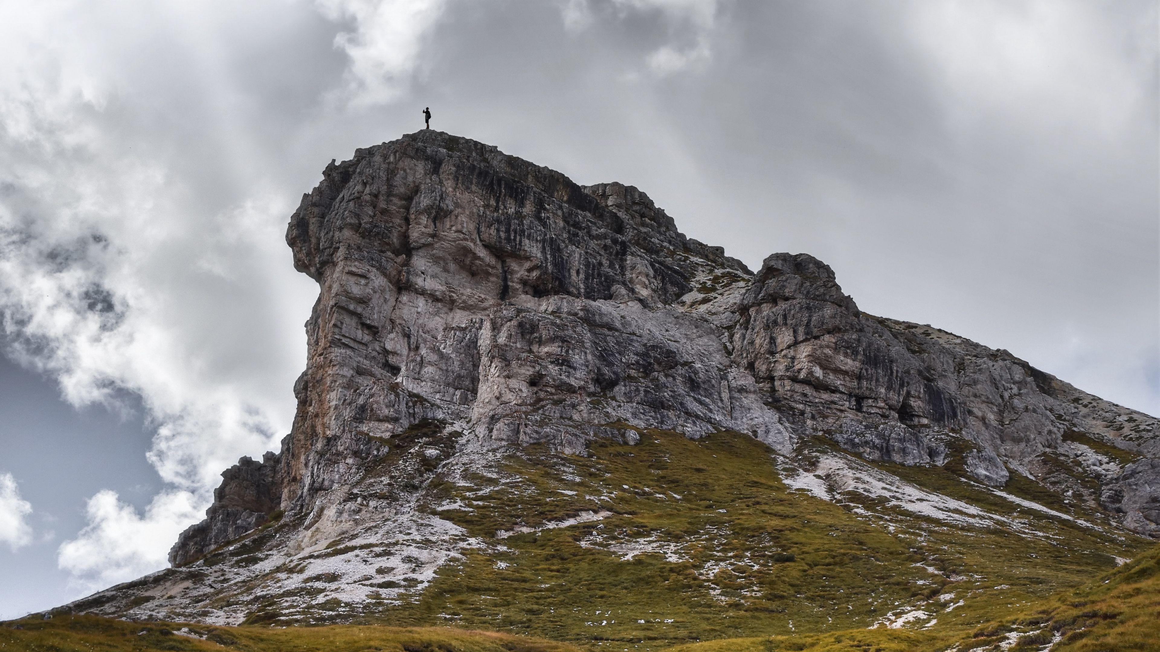 mountain, silhouette, peak, dolomites, 4k, HD Wallpaper