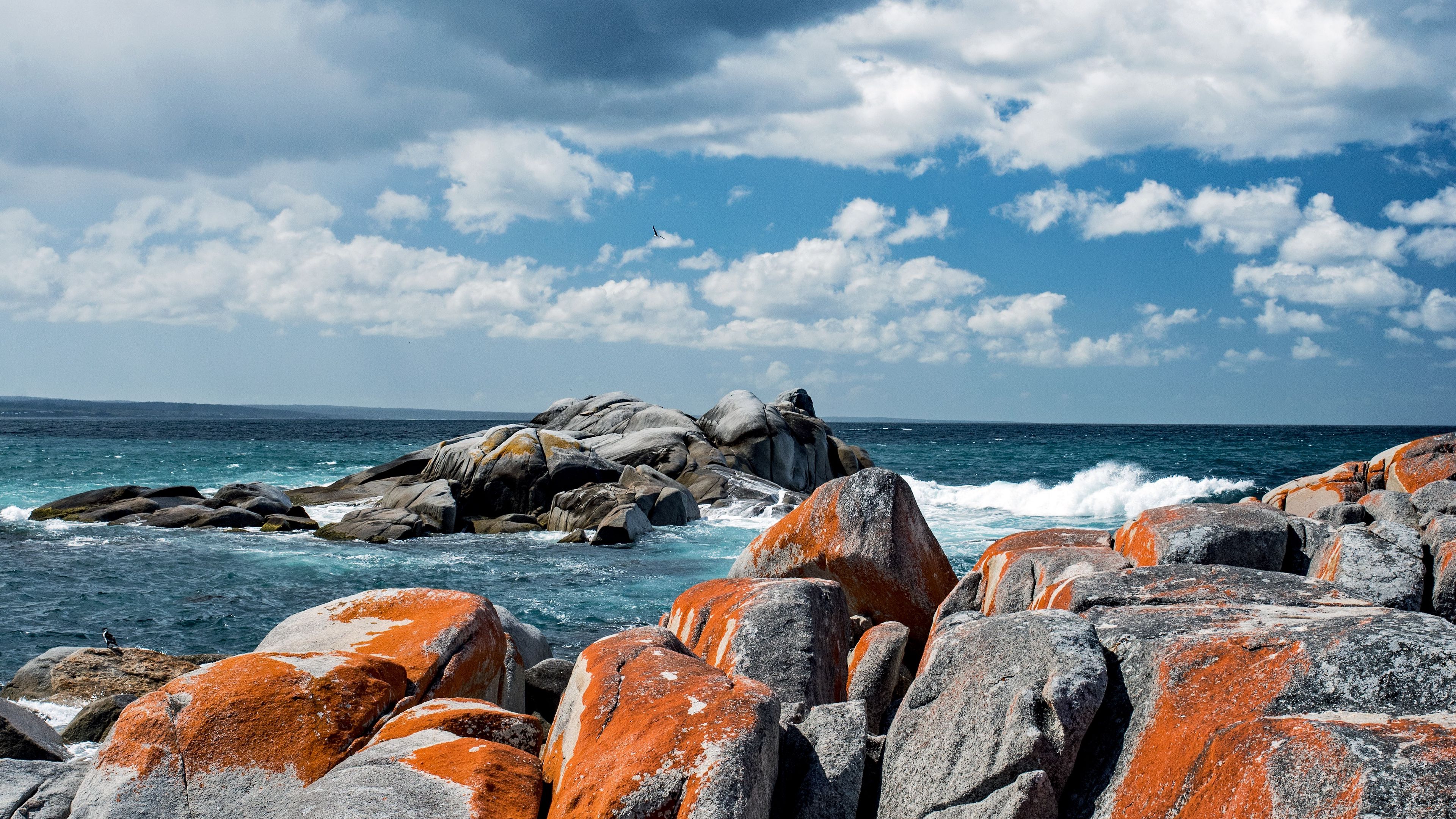 bay, stones, binalong bay, australia, 4k, HD Wallpaper