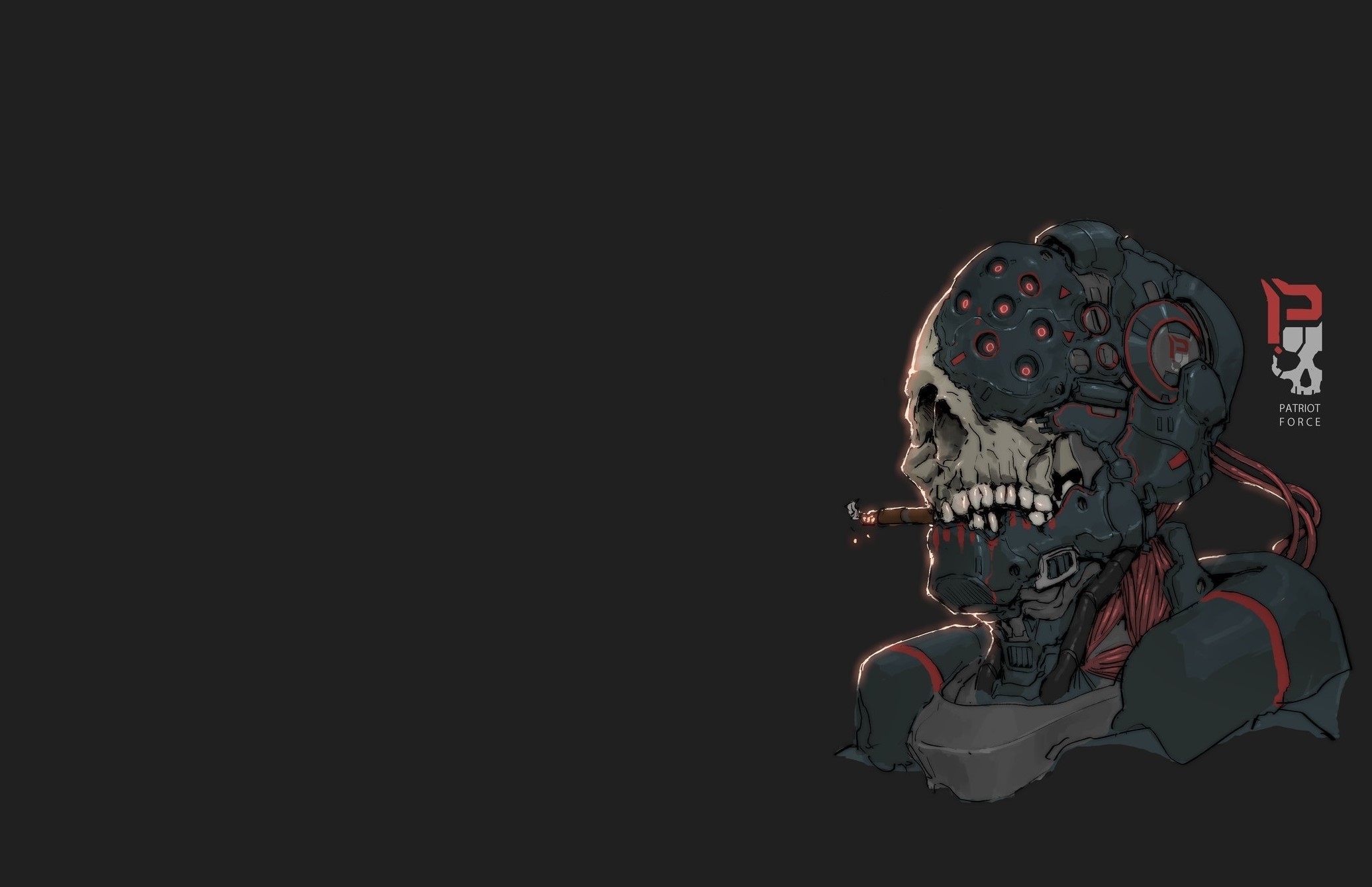 Ching Yeh, skull, cigarettes, HD Wallpaper