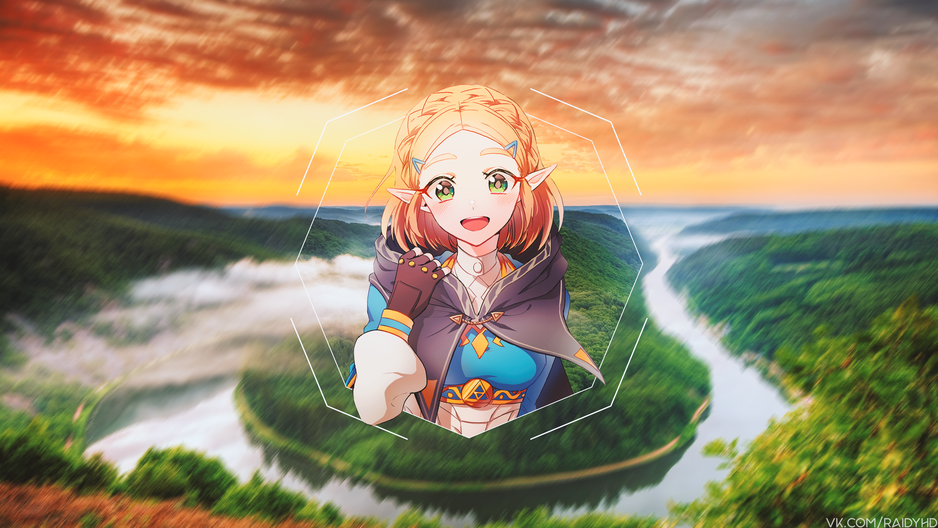 anime girls, anime, picture-in-picture, The Legend of Zelda: Breath of the Wild, The Legend of Zelda, HD Wallpaper