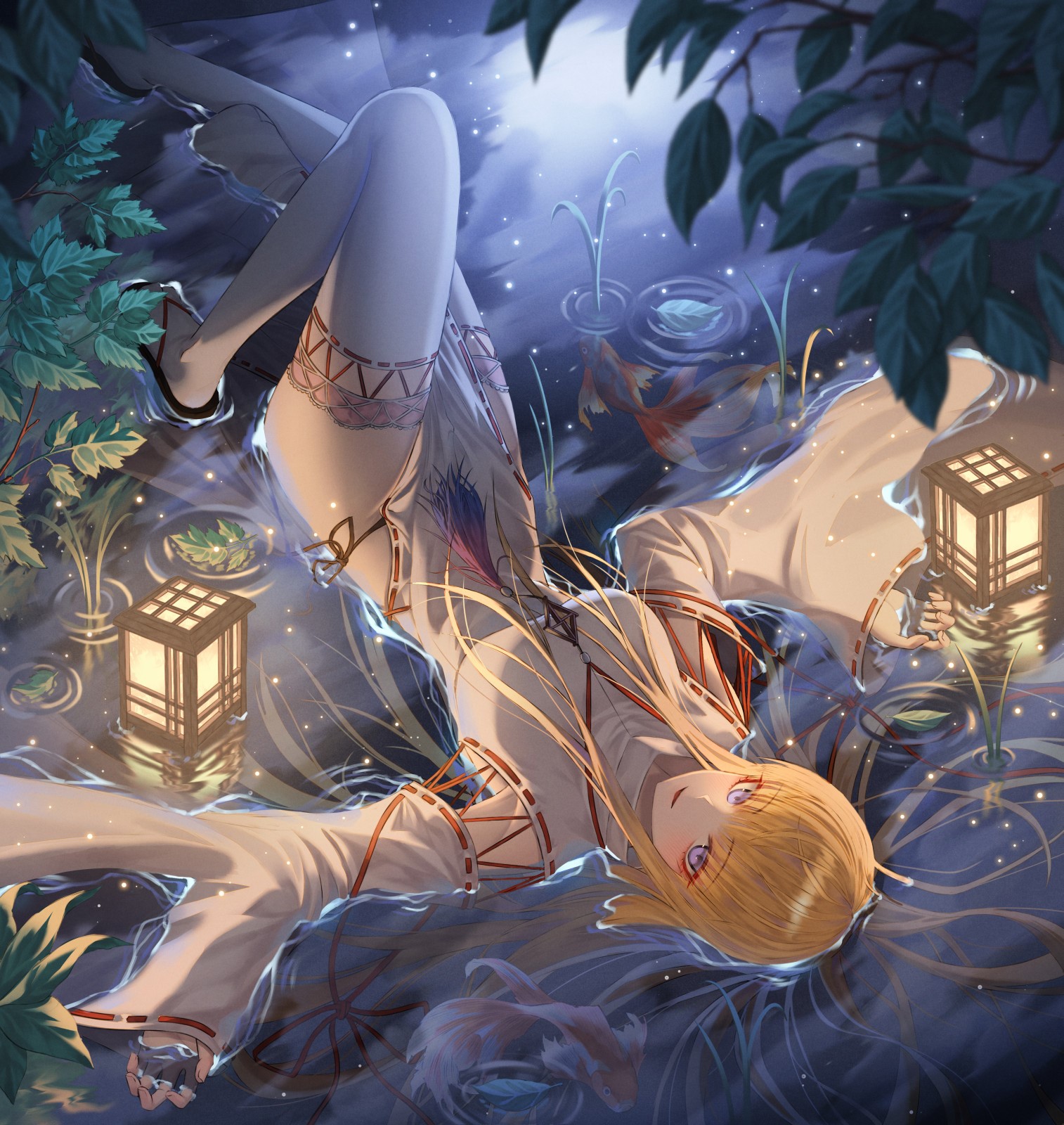 anime, comic art, blonde, legs, fantasy girl, anime girls, HD Wallpaper
