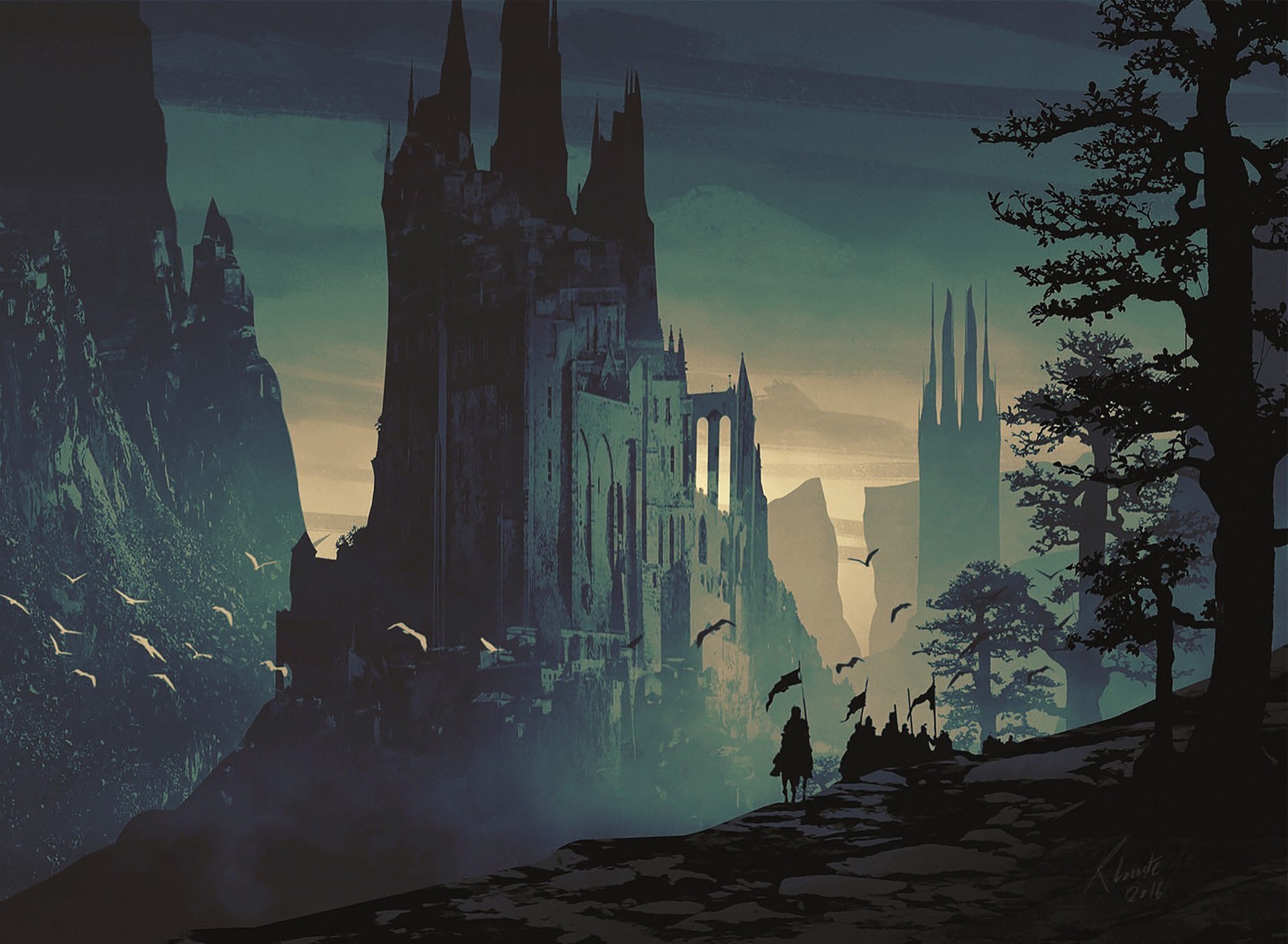 castle, medieval, knight, artwork, HD Wallpaper