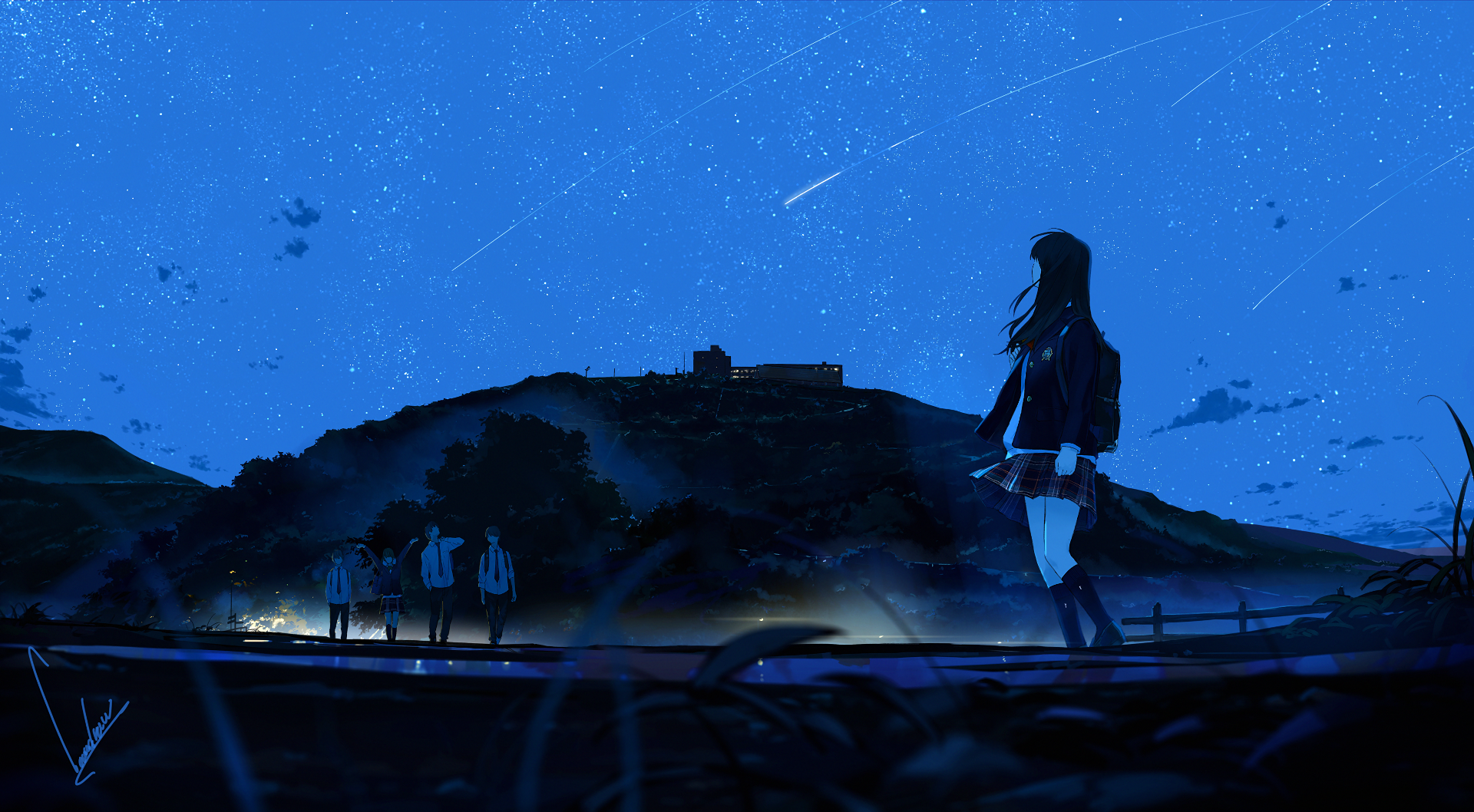 anime, comic art, anime girls, loundraw, HD Wallpaper