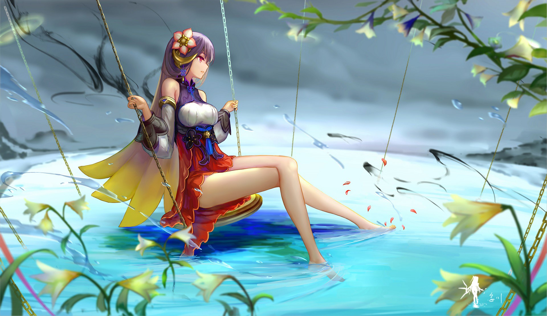 anime girls, anime, cyan, HD Wallpaper