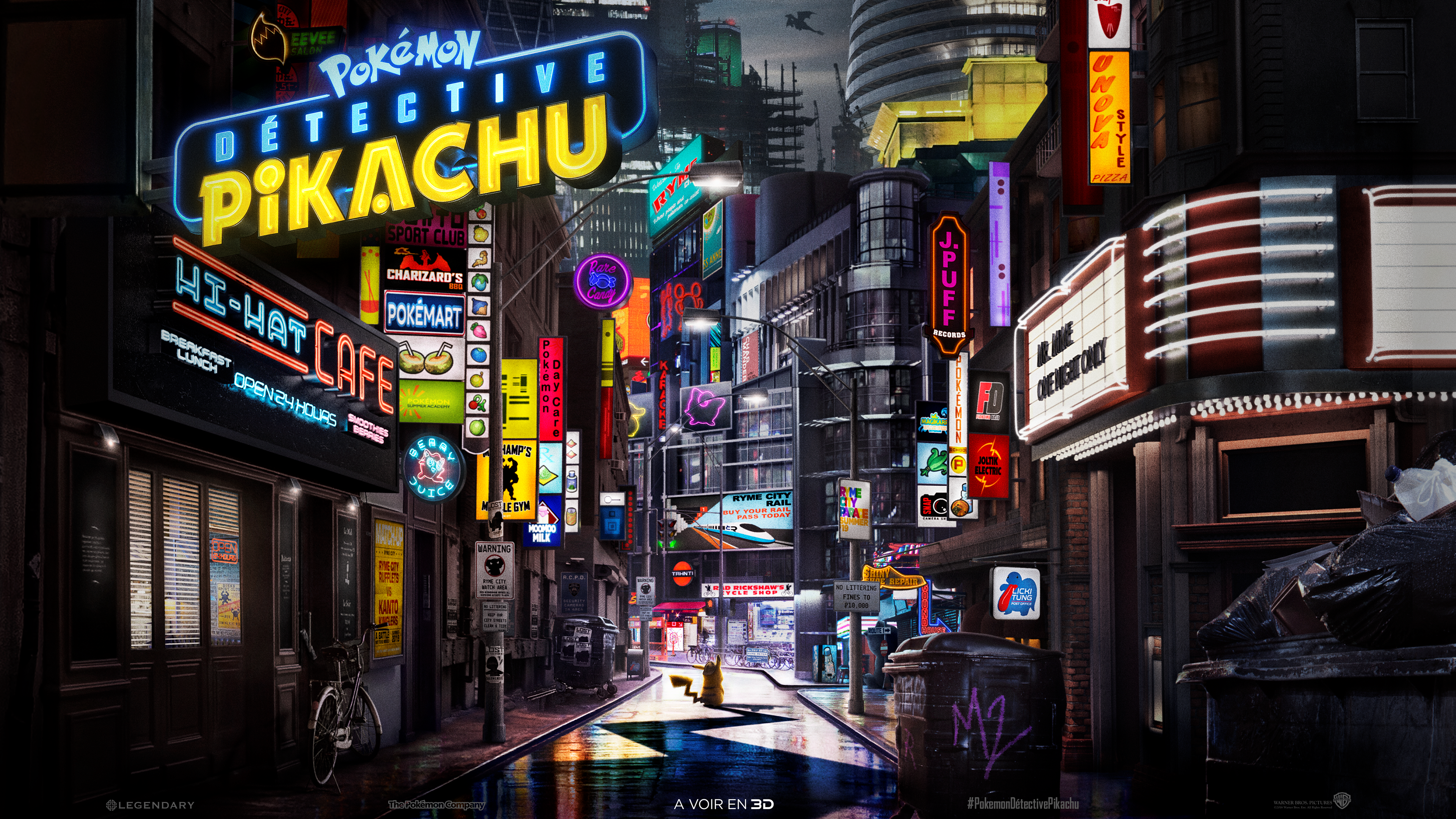 Pikachu, movies, Pokémon, city, road, Pokémon Detective Pikachu, HD Wallpaper